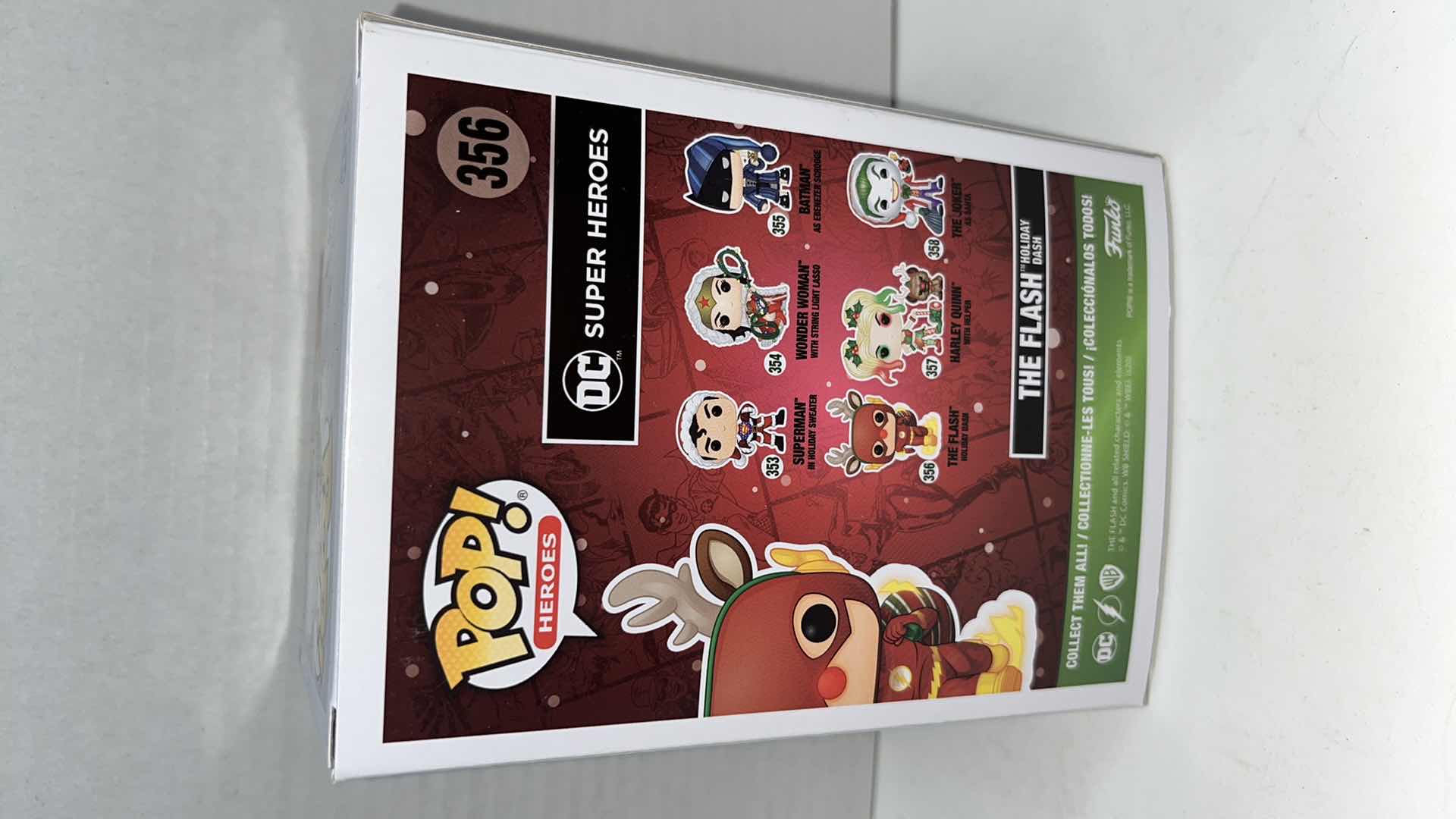 Photo 6 of NIB FUNKO POP HEROES VINYL FIGURE, DC SUPER HEROES #355 BATMAN AS EBENEZER SCROOGE & #356 THE FLASH HOLIDAY DASH (2)