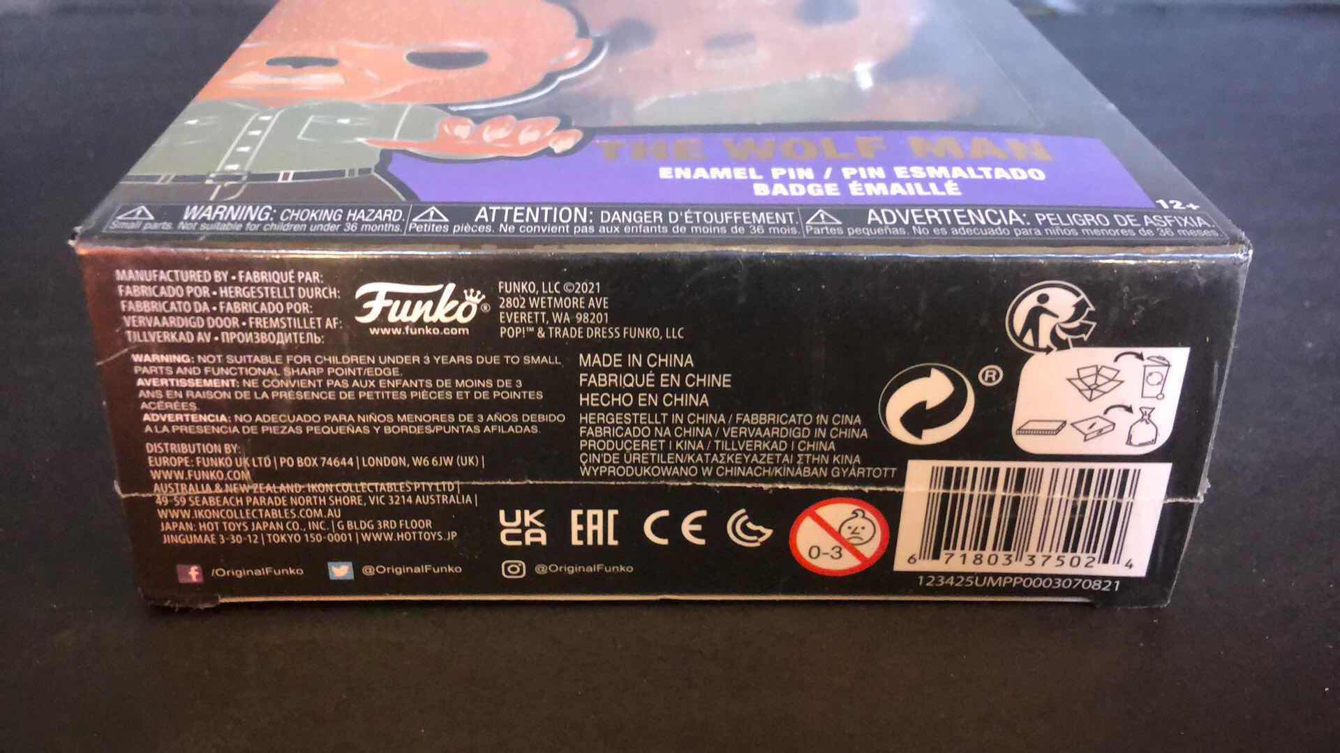 Photo 1 of NIB FUNKO POP PIN THE WOLF MAN ENAMEL PIN