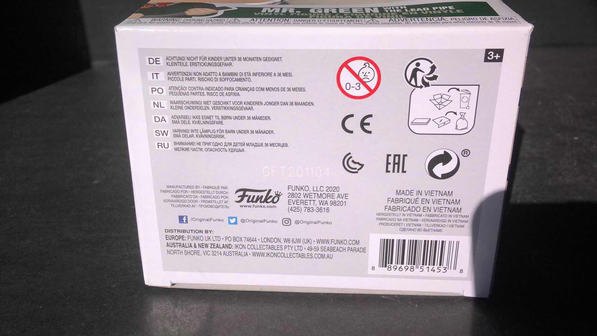 Photo 1 of NIB FUNKO POP RETRO CLUE MR GREEN WITH THE LEAD PIPE