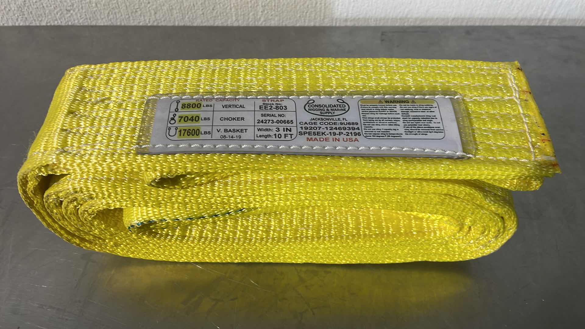 Photo 1 of CONSOLIDATED RIGGING & MARINE SUPPLY WEBBING STRAP USA 3” X 10’