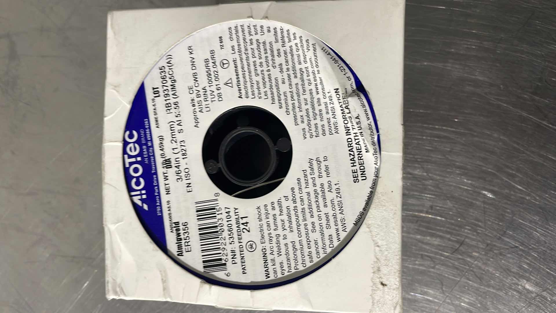 Photo 1 of ALCOTEC MIG WELDING WIRE: ALUMINUM, ER5356, 3/64", 1 LB