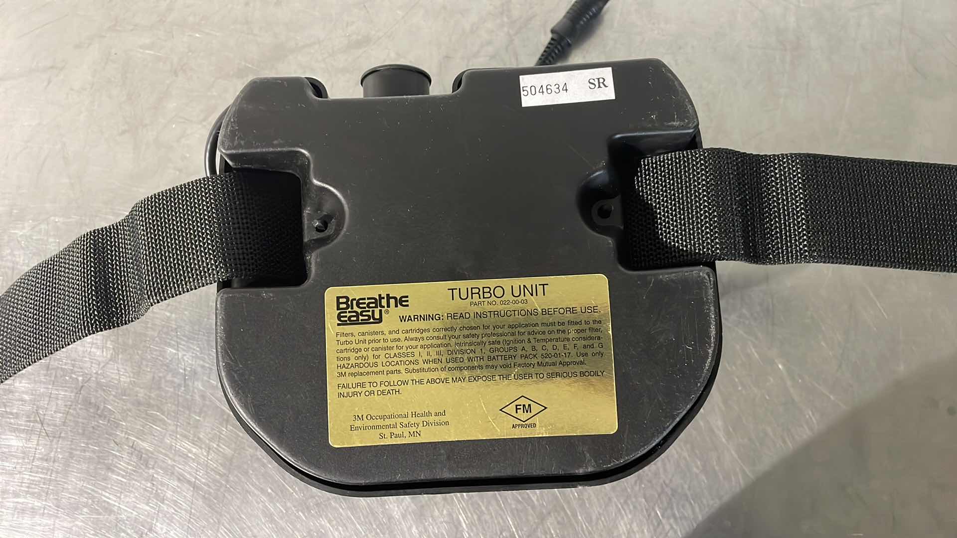 Photo 1 of 3M BREATHE EASY AIRSTREAM TURBO PAPR UNIT PART NO 022-00-03