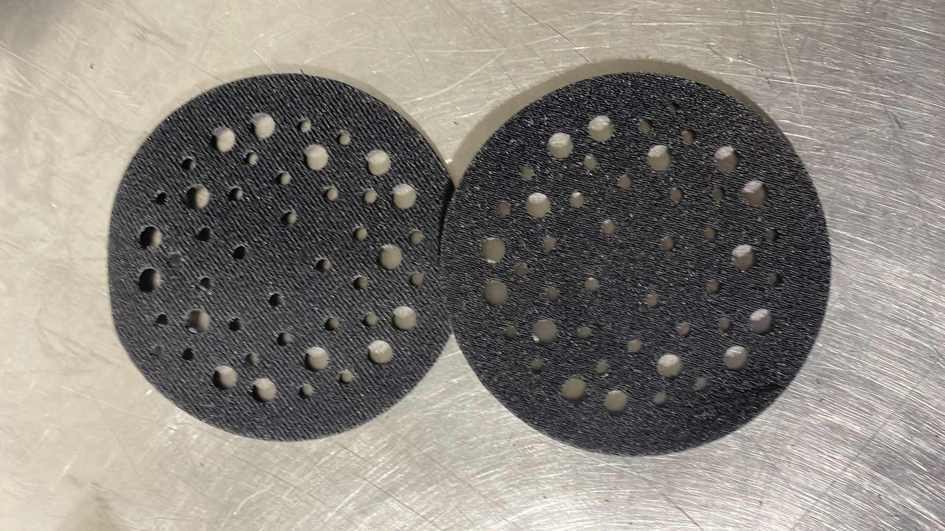 Photo 1 of 4X CLAYTON 672-50JP 5" 10000RPM MULTI-HOLE PAD PROTECTOR ORBITAL VACUUM SANDER (48)