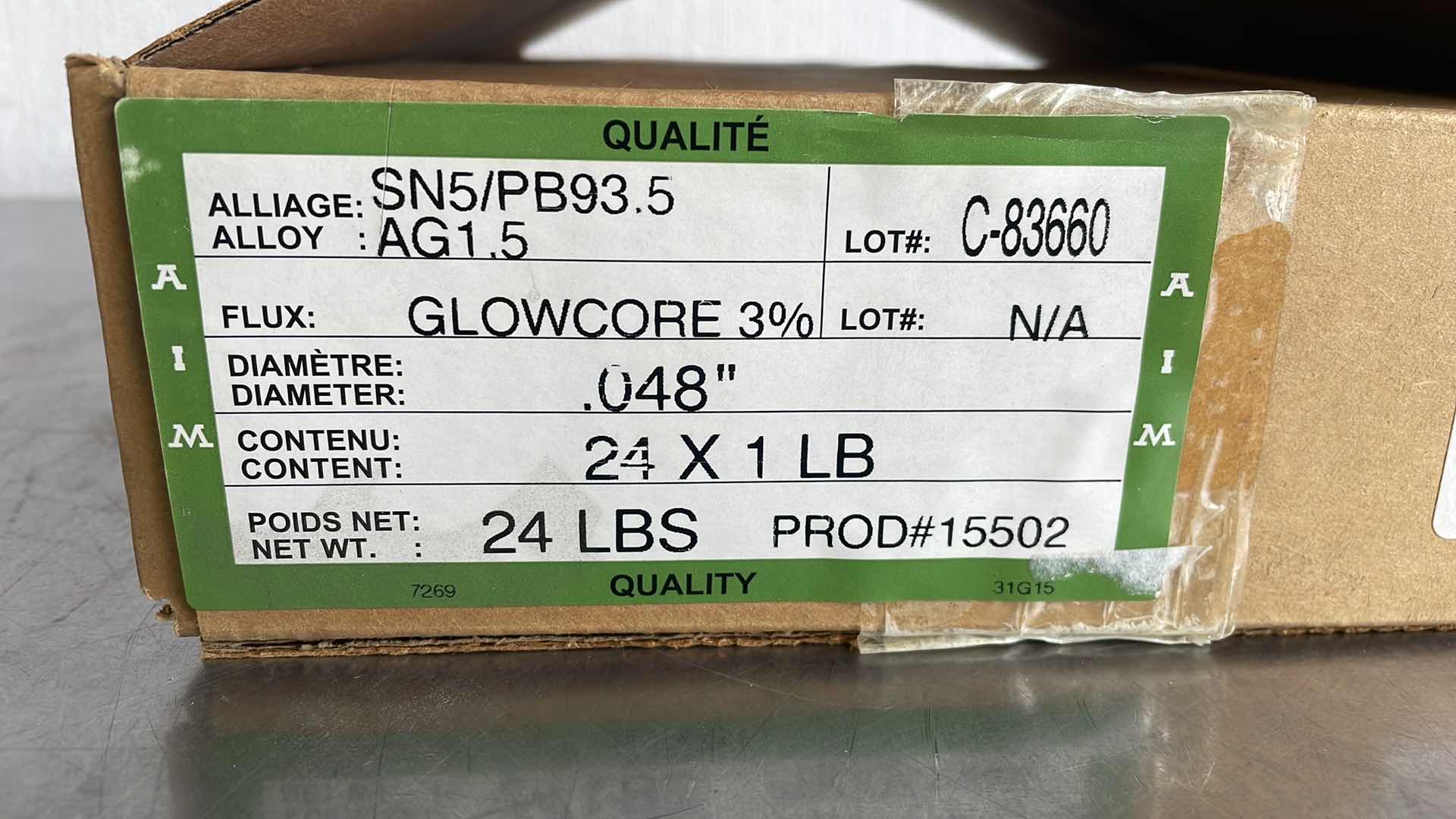 Photo 1 of WIRE SOLDER GLOWCORE 3% .048” 24-1LBS