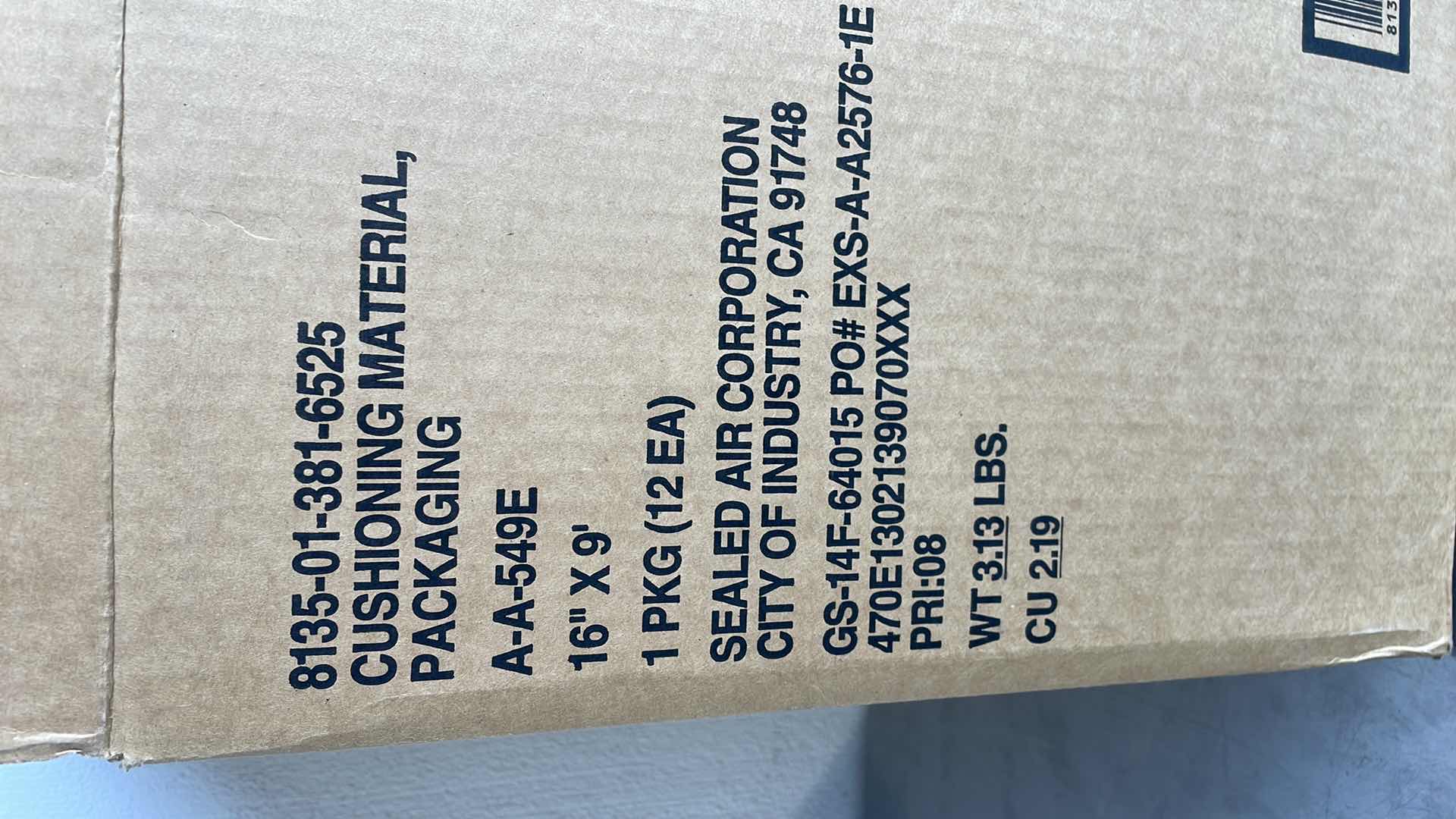 Photo 1 of BUBBLE WRAP CUSHIONING MATERIAL 16” X 9’ (12)