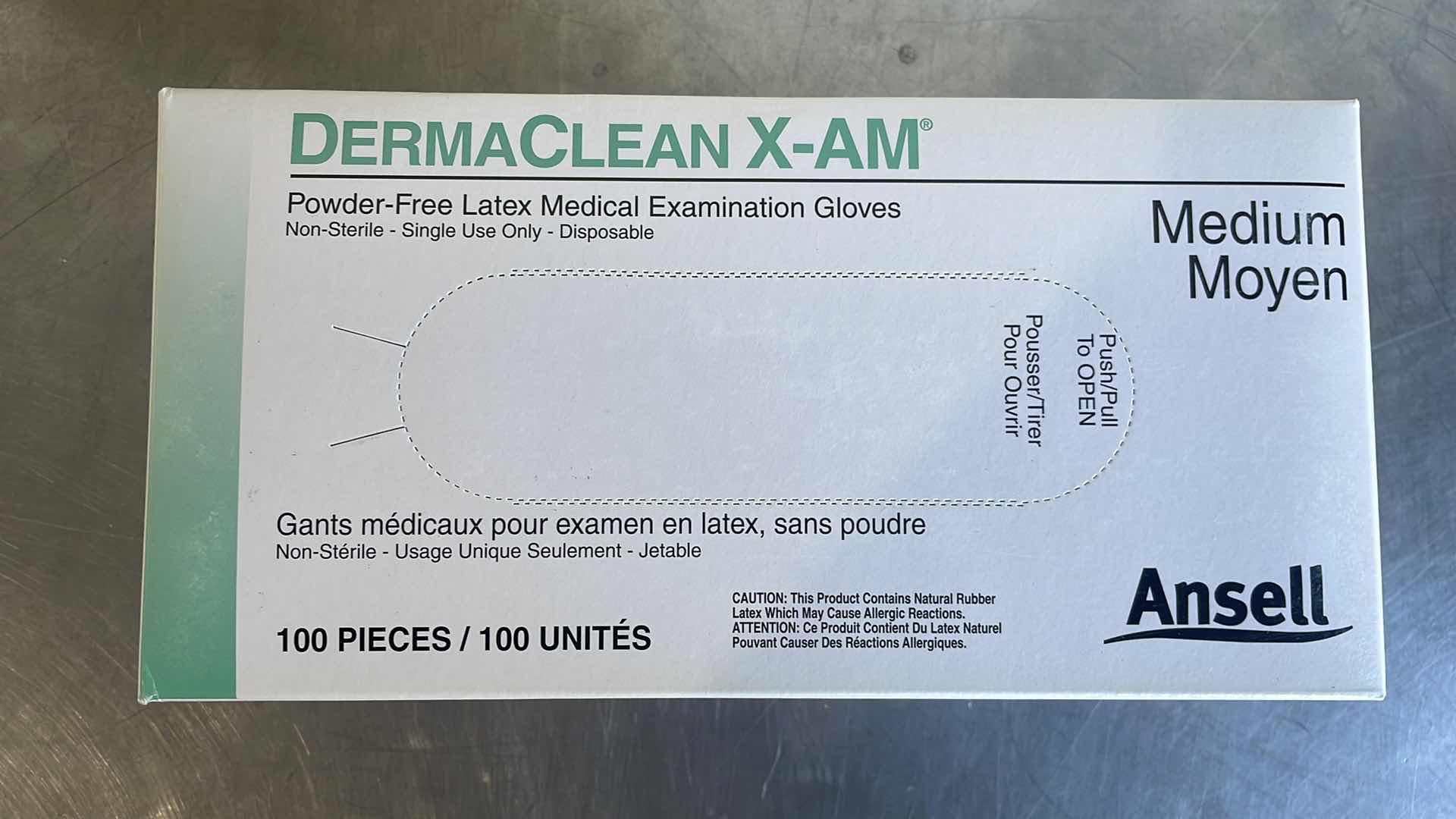 Photo 2 of DERMACLEAN X-AM MEDIUM POWDER FREE LATEX MEDICAL EXAMINATION GLOVES (10)