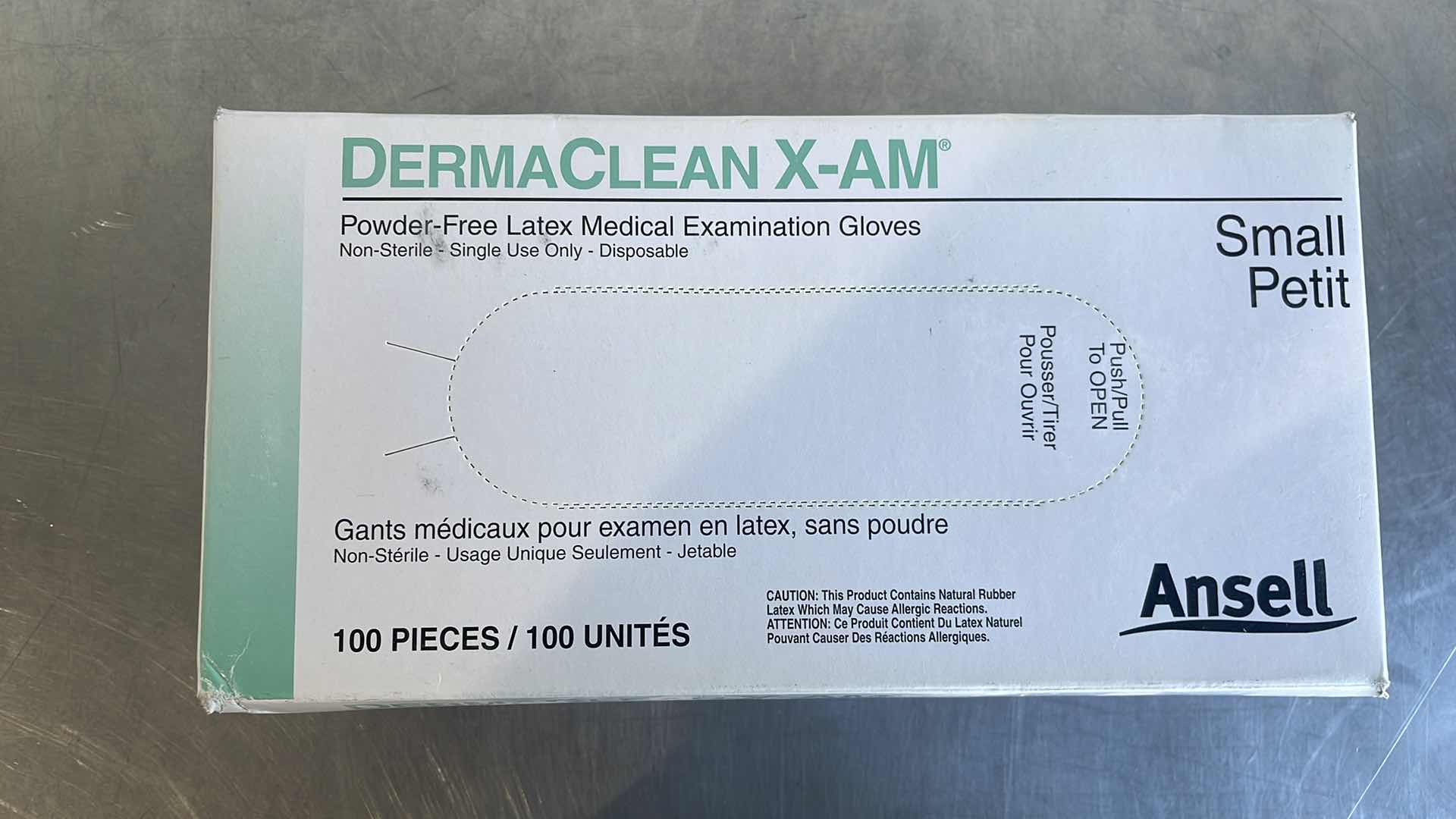 Photo 1 of DERMACLEAN X-AM SMALL POWDER FREE LATEX MEDICAL EXAMINATION GLOVES (10)