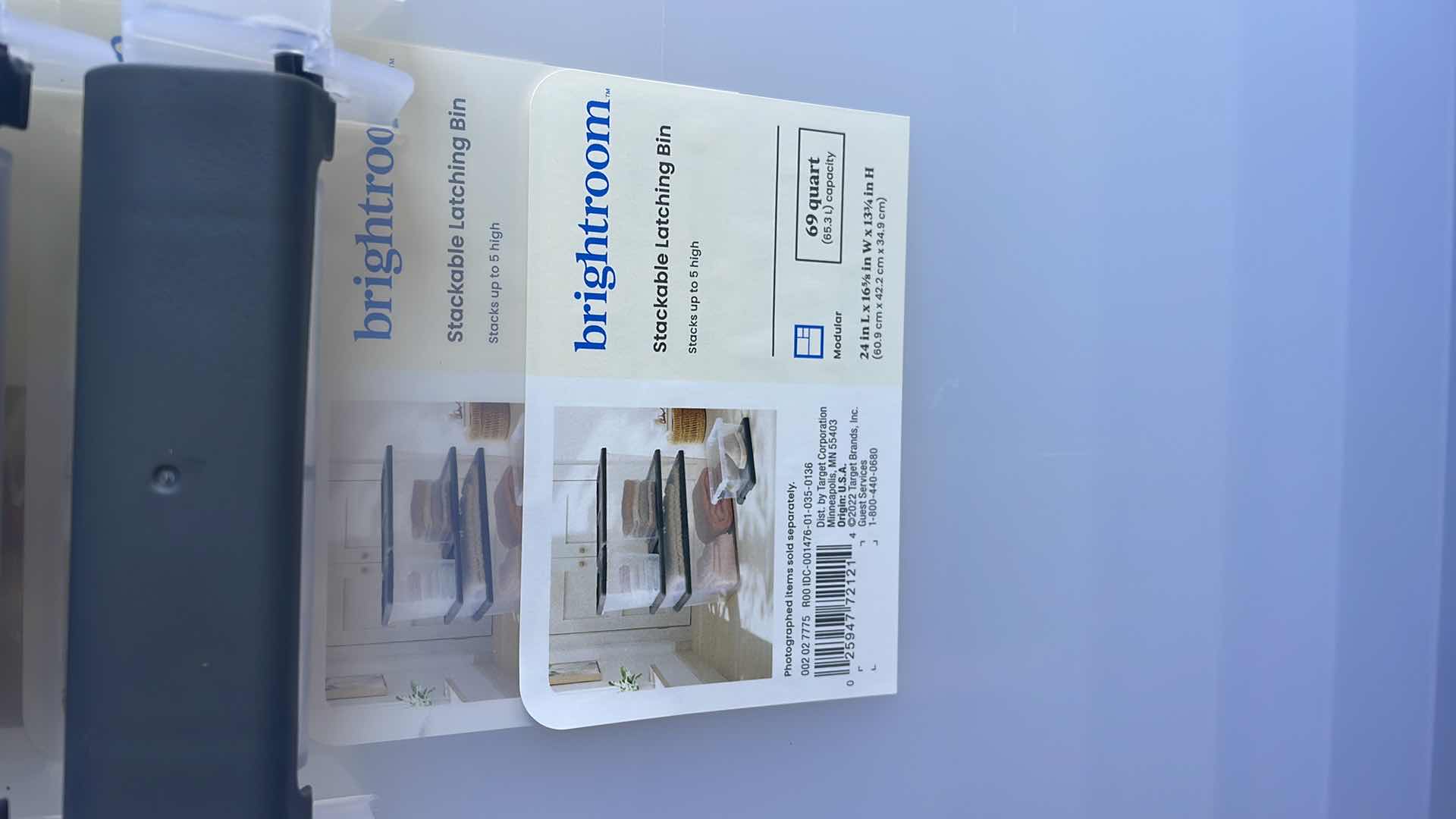 Photo 1 of BRIGHTROOM STACKABLE LATCHING BIN 69QT 24” x 16-5/8” H13-3/4” (6)