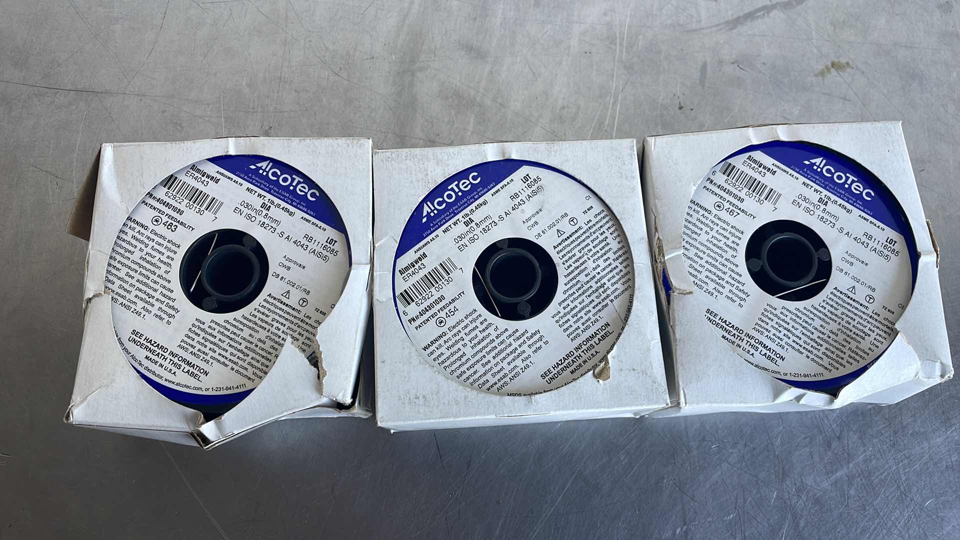 Photo 1 of ALCOTEC MIG WELDING WIRE ALUMINUM, ER4043 0.8MM 3LBS