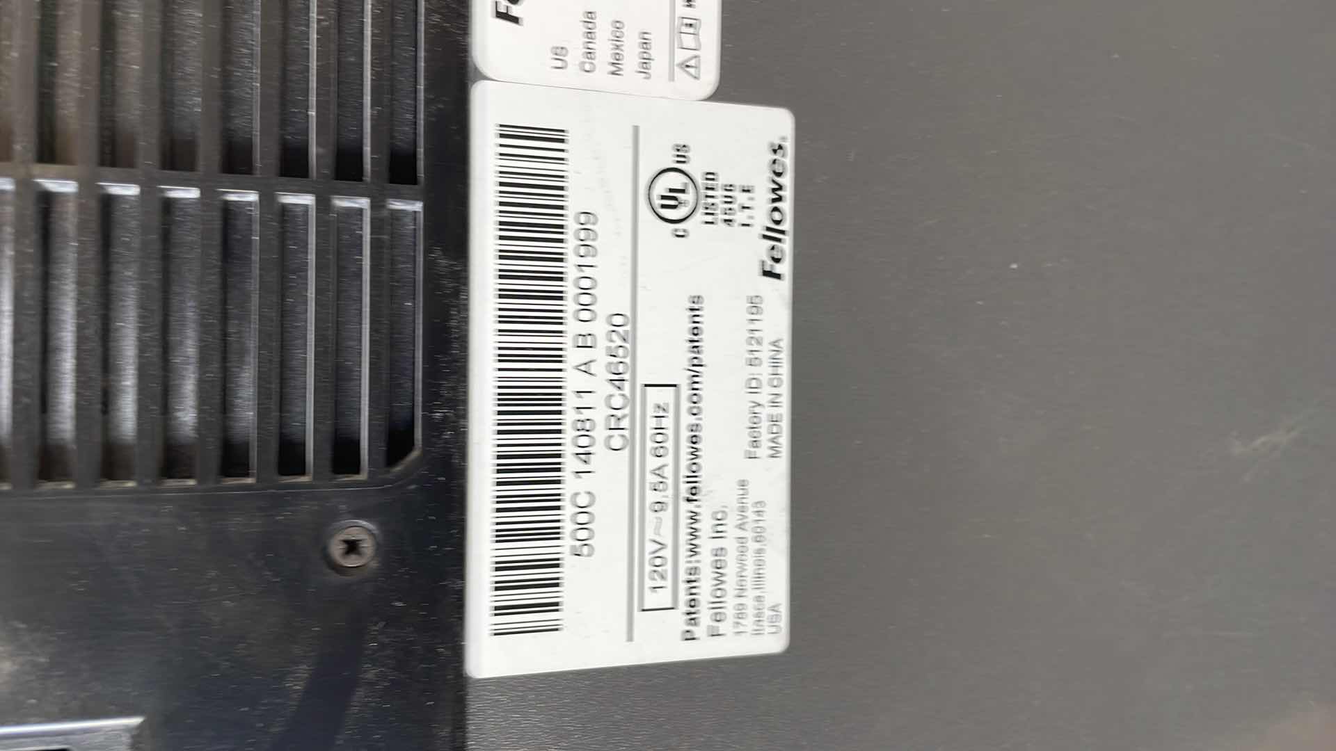 Photo 1 of FELLOWES 500C CRC46520 PAPER SHREDDER TESTED WORKS