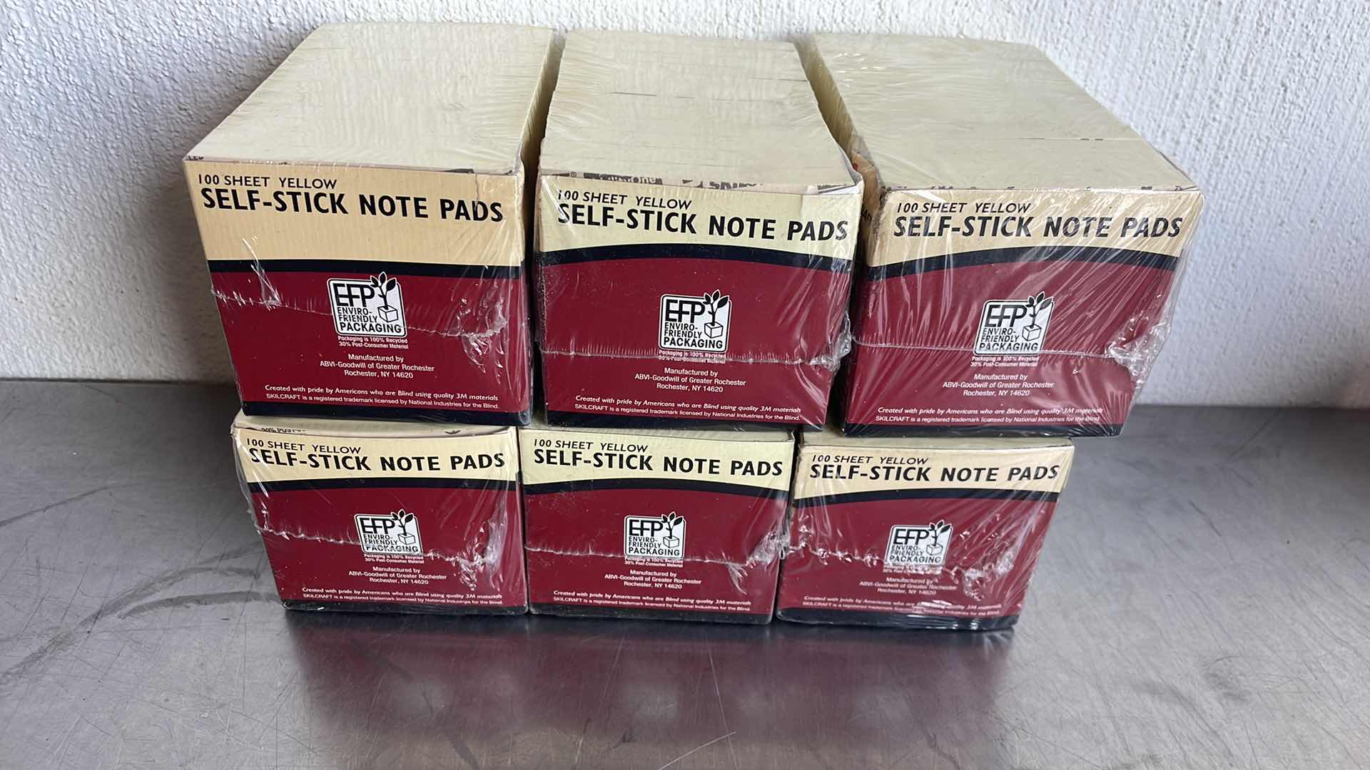 Photo 1 of 3” x 3” SKILCRAFT SELF STICK NOTE PADS (6)