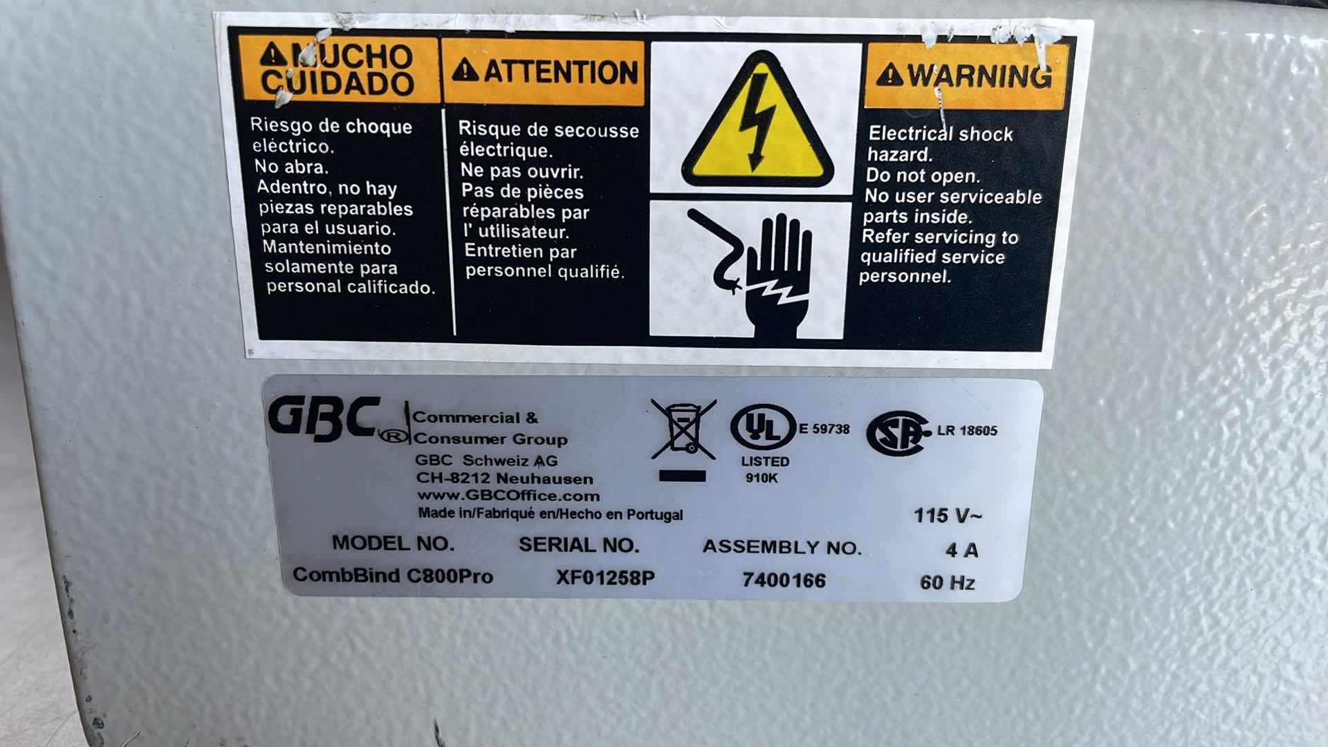 Photo 5 of GBC C800PRO PUNCH BINDER SPIRAL PLASTIC COMB BINDING MACHINE IBICO EPK21