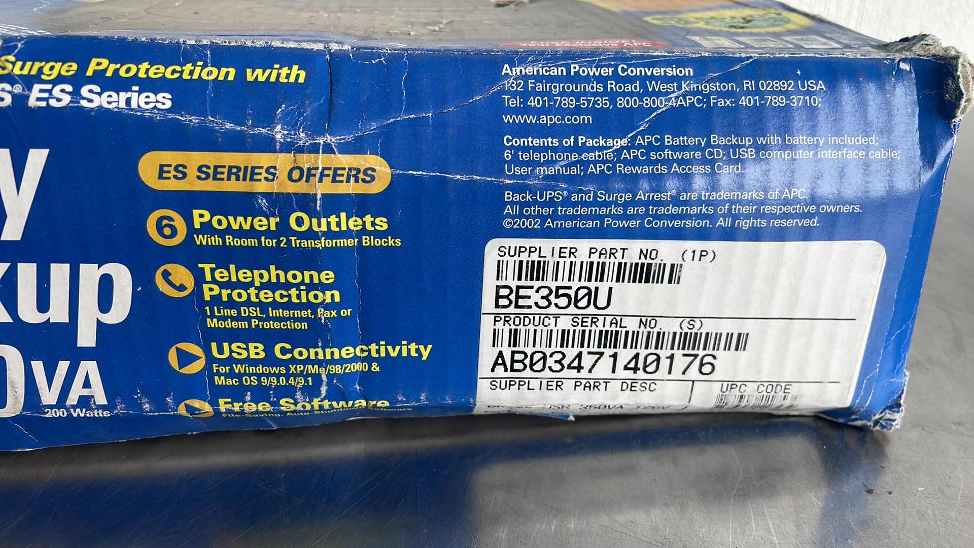 Photo 1 of APC BATTERY BACKUP 350VA 200WATTS
