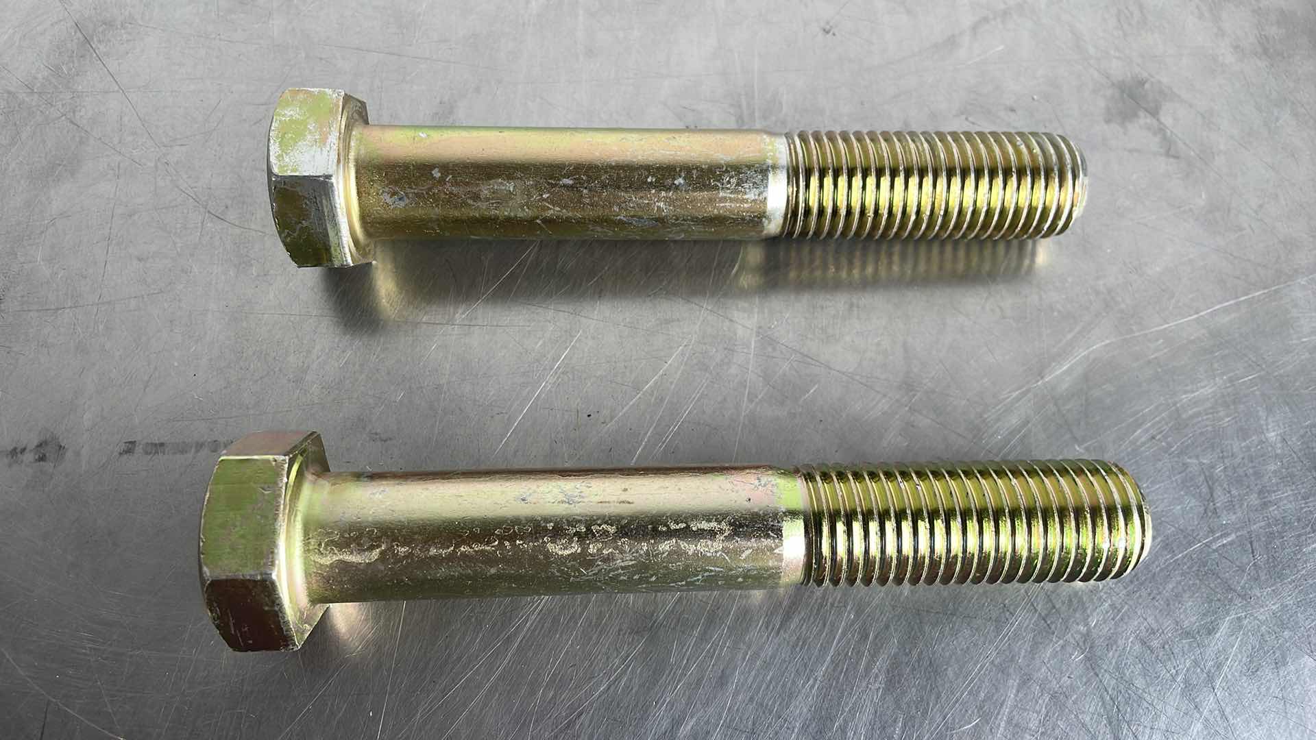 Photo 1 of 1"-8 X 6-1/2" HEX HEAD CAP SCREW BOLT GRADE 8 YELLOW ZINC (2)