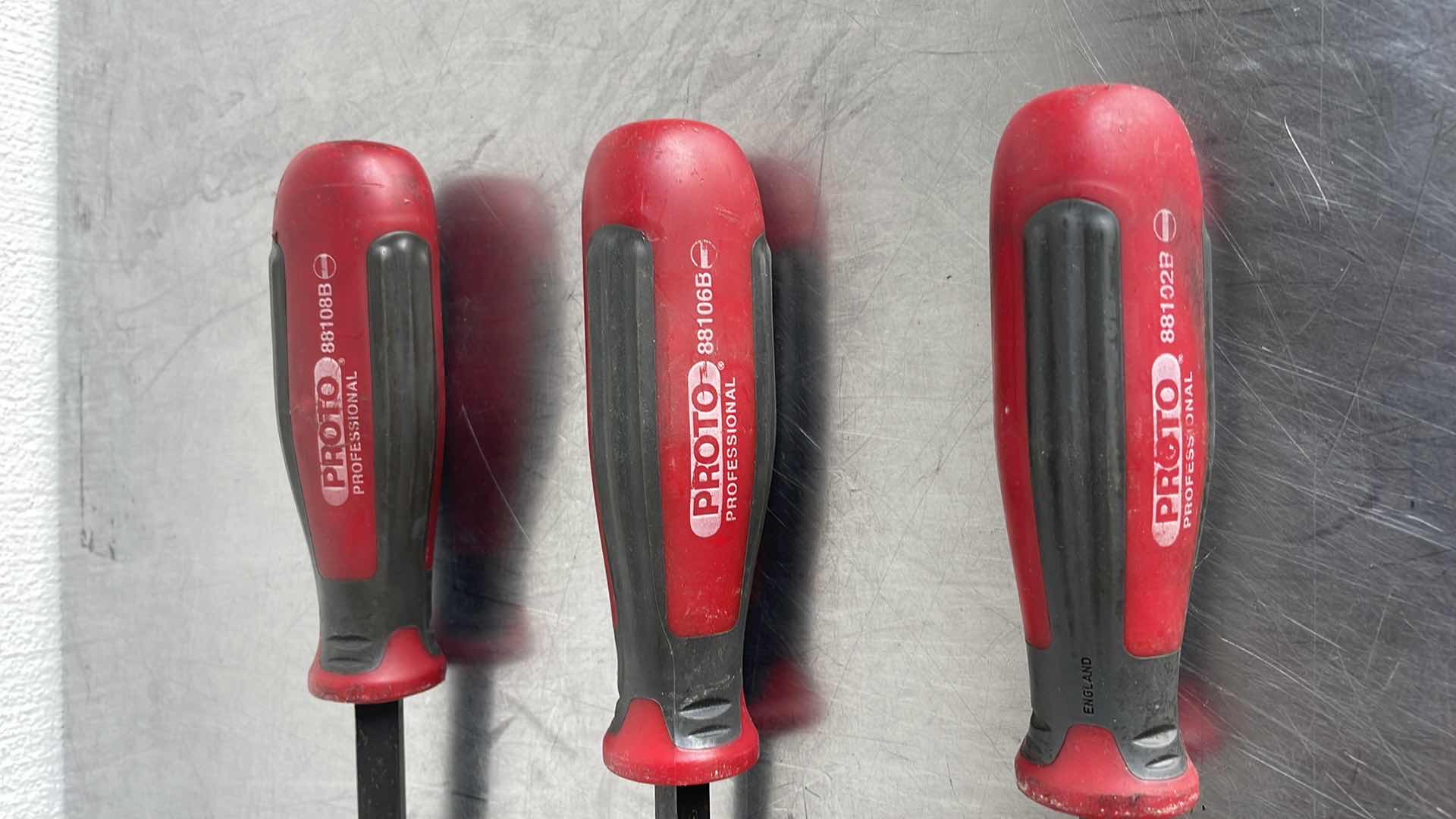 View 2 of 3 PC. PROTO 88108B 88106B & 88102B PROTOBLACKT SQUARE SHANK SLOTTED SCREWDRIVERS