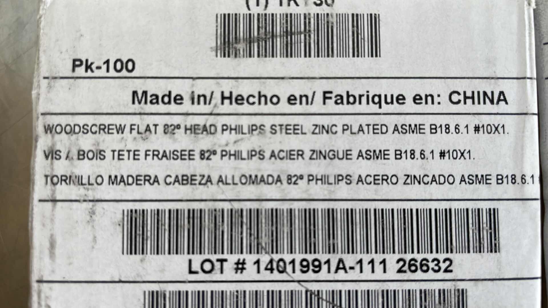 Photo 1 of FLAT WOODSCREWS PHILIPS STEEL ZINC PLATED #10 x1” (600)