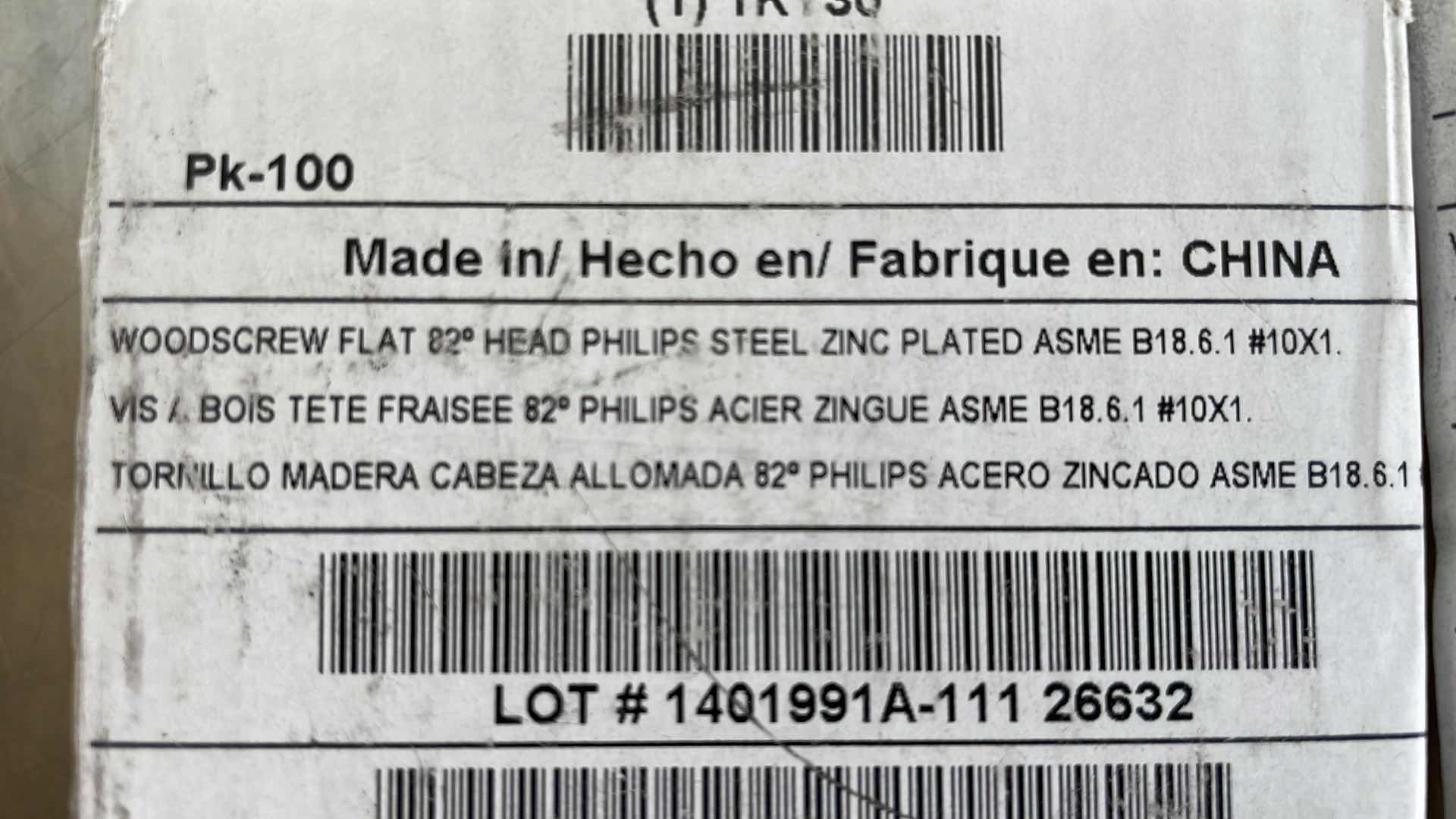 Photo 1 of FLAT WOODSCREWS PHILIPS STEEL ZINC PLATED #10 x1” (600)