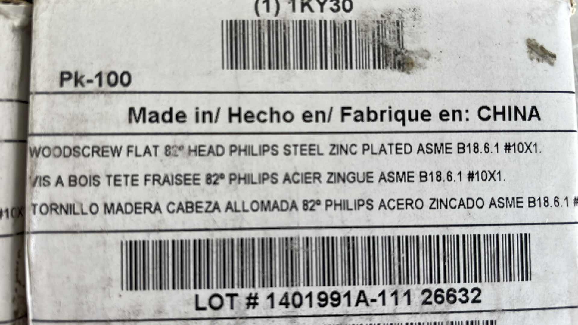 Photo 1 of FLAT WOODSCREWS PHILIPS STEEL ZINC PLATED #10 x1” (600)