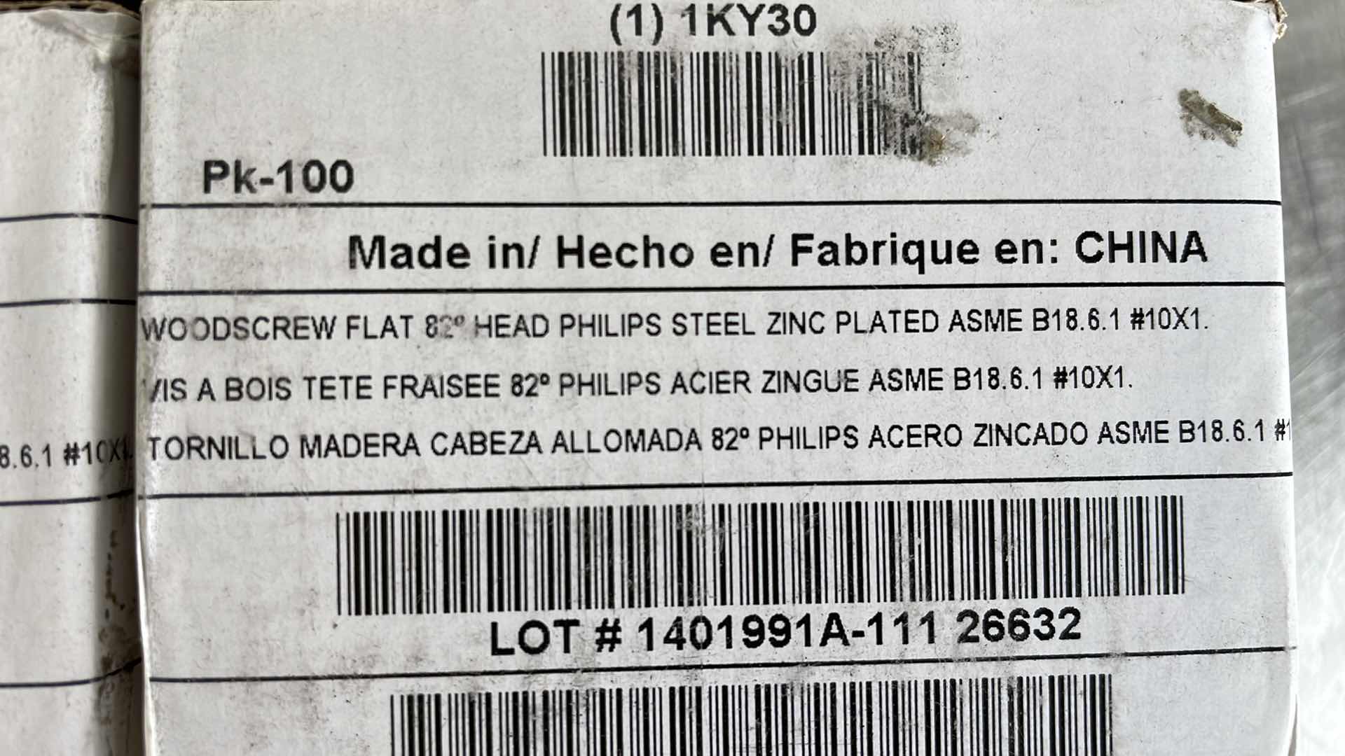 Photo 1 of FLAT WOODSCREWS PHILIPS STEEL ZINC PLATED #10 x1” (600)