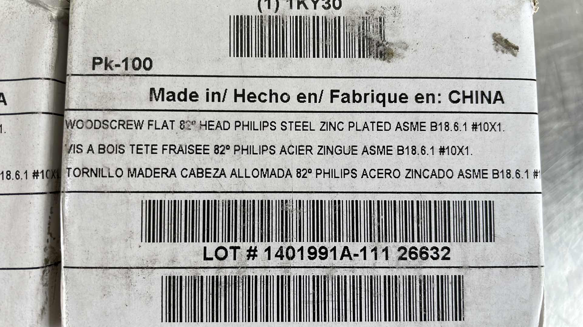 Photo 1 of FLAT WOODSCREWS PHILIPS STEEL ZINC PLATED #10 x1” (600)