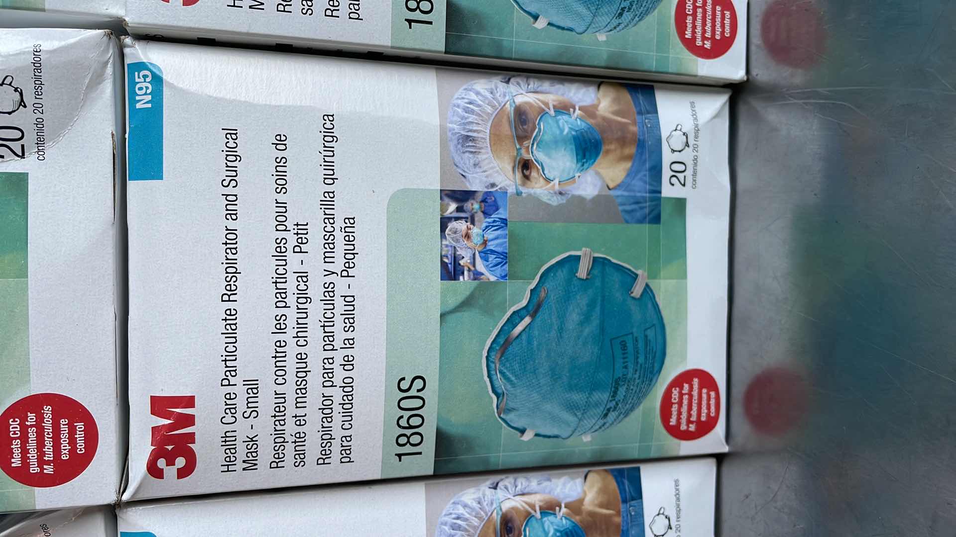 Photo 1 of 3M HEALTH CARE PARTICULATE RESPIRATOR AND SURGICAL MASK - SMALL 1860S (120)