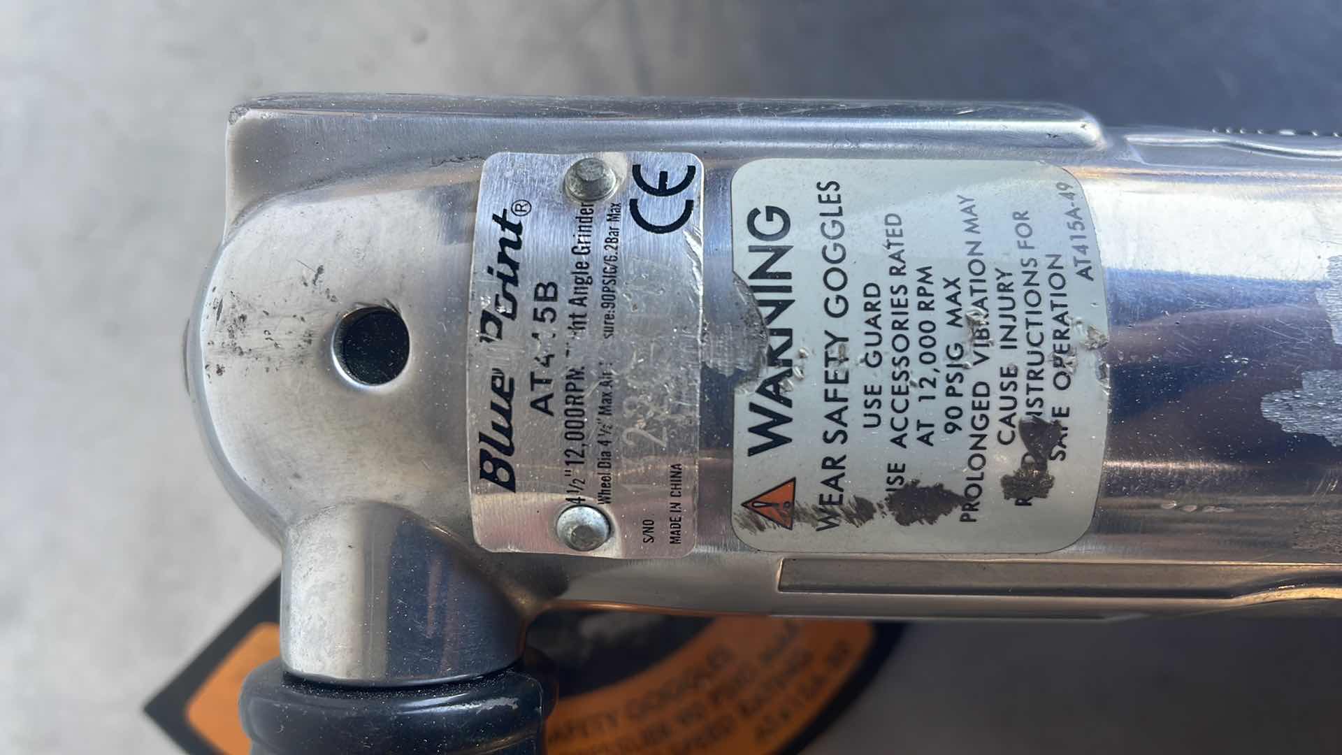 Photo 1 of BLUE POINT PNEUMATIC RIGHT ANGLE GRINDER 4-1/2”