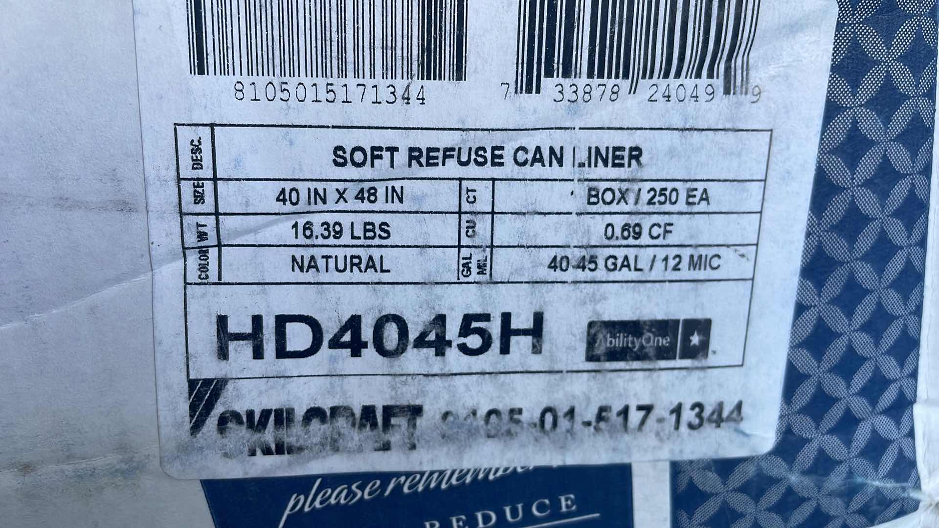 Photo 1 of ENVISION PRO PERFORMACE TRASH BAGS 40-45 GAL 250 PER BOX