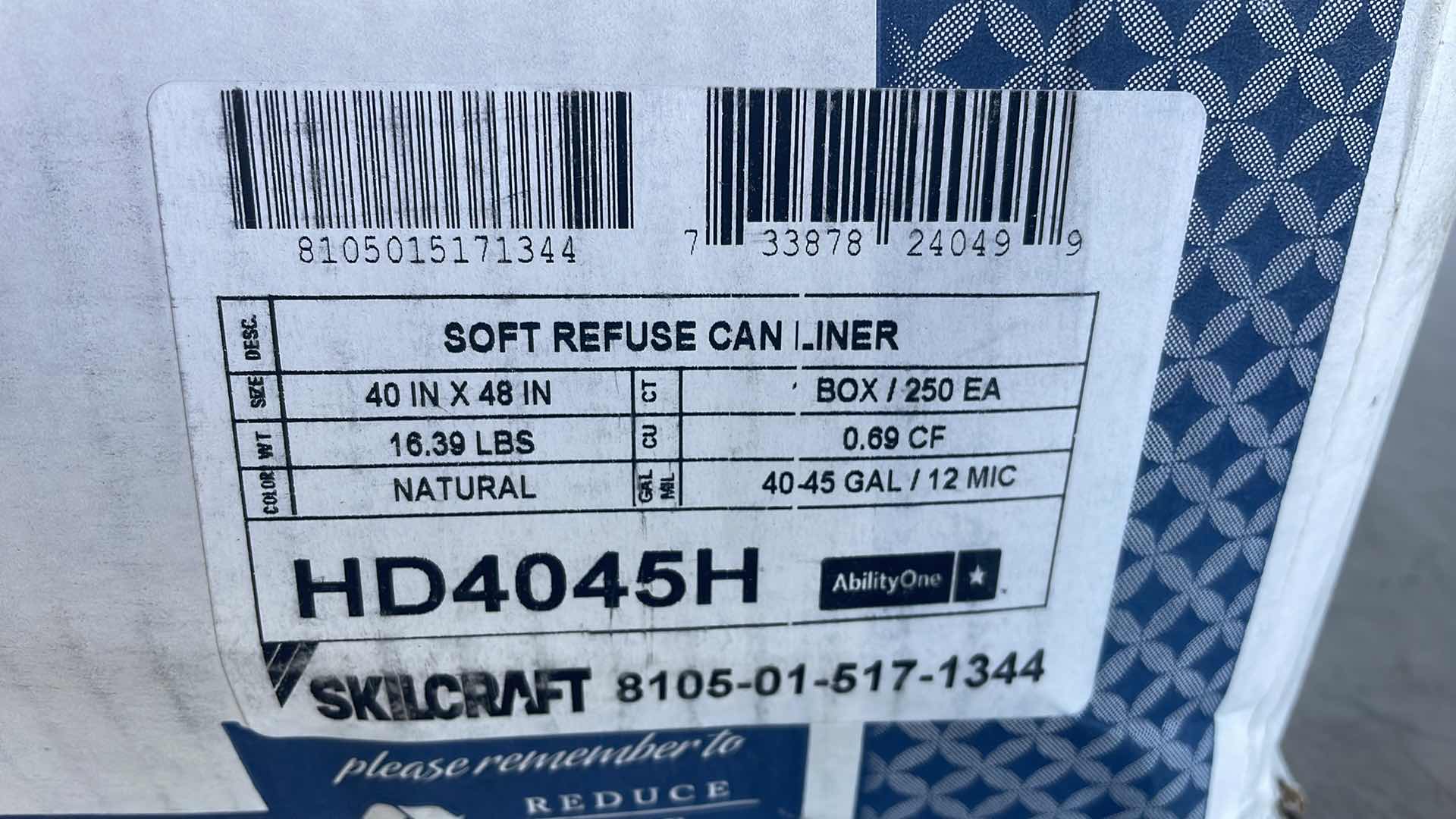 Photo 1 of ENVISION PRO PERFORMACE TRASH BAGS 40-45 GAL 250 PER BOX