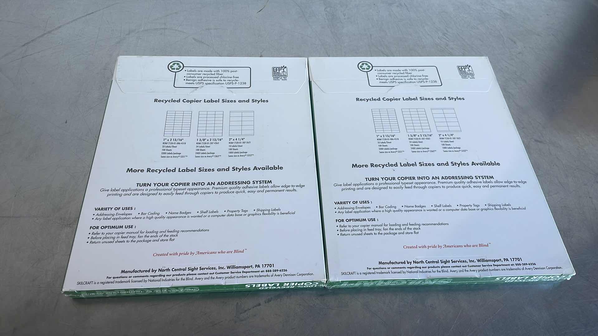 Photo 1 of SKILCRAFT RECYCLED COPIER LABELS