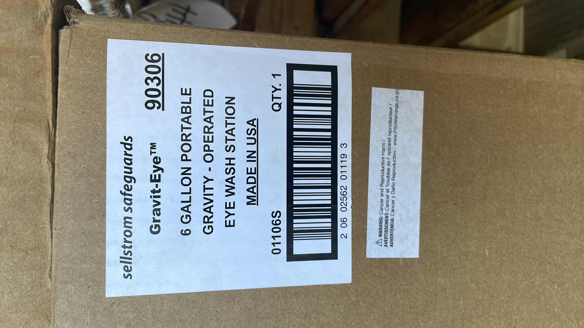 Photo 1 of SELLSTROM 90306 GRAVIT-EYE 6 GALLON PORTABLE GRAVITY FEED EYEWASH STATION