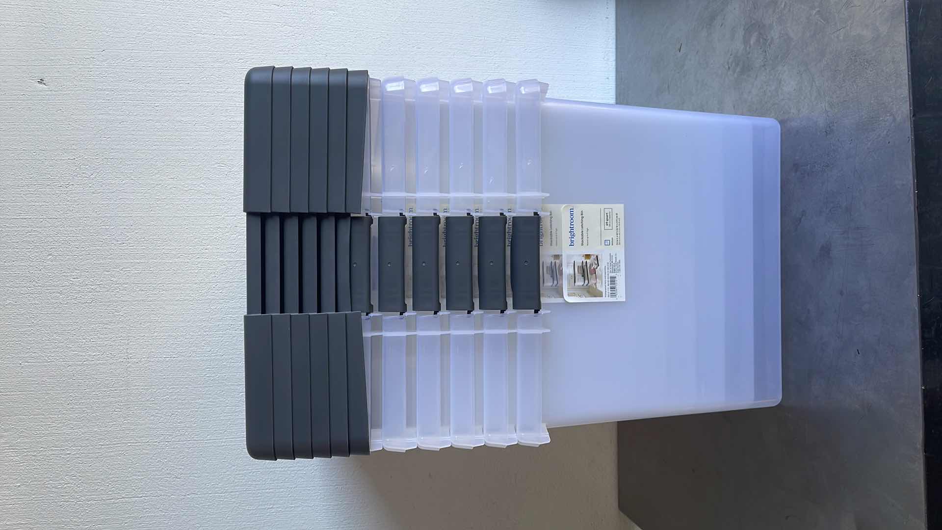 Photo 1 of BRIGHTROOM STACKABLE LATCHING BIN 69QT 24” x 16-5/8” H13-3/4” (6)