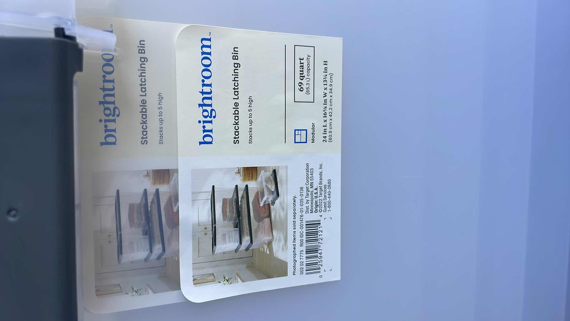 Photo 1 of BRIGHTROOM STACKABLE LATCHING BIN 69QT 24” x 16-5/8” H13-3/4” (6)