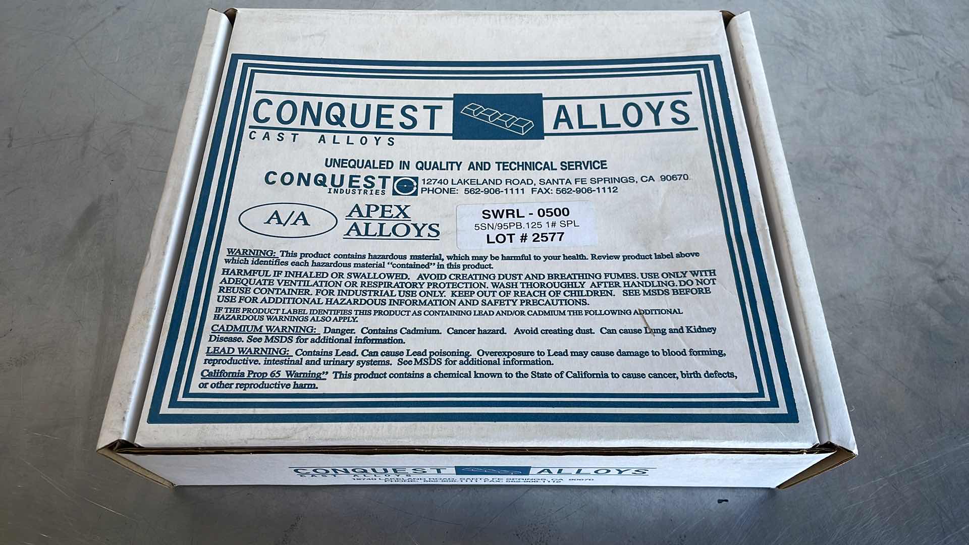 Photo 1 of CONQUEST ALLOYS WIRE SOLDER 5SN/95PB.125 1LB SPOOL (20)