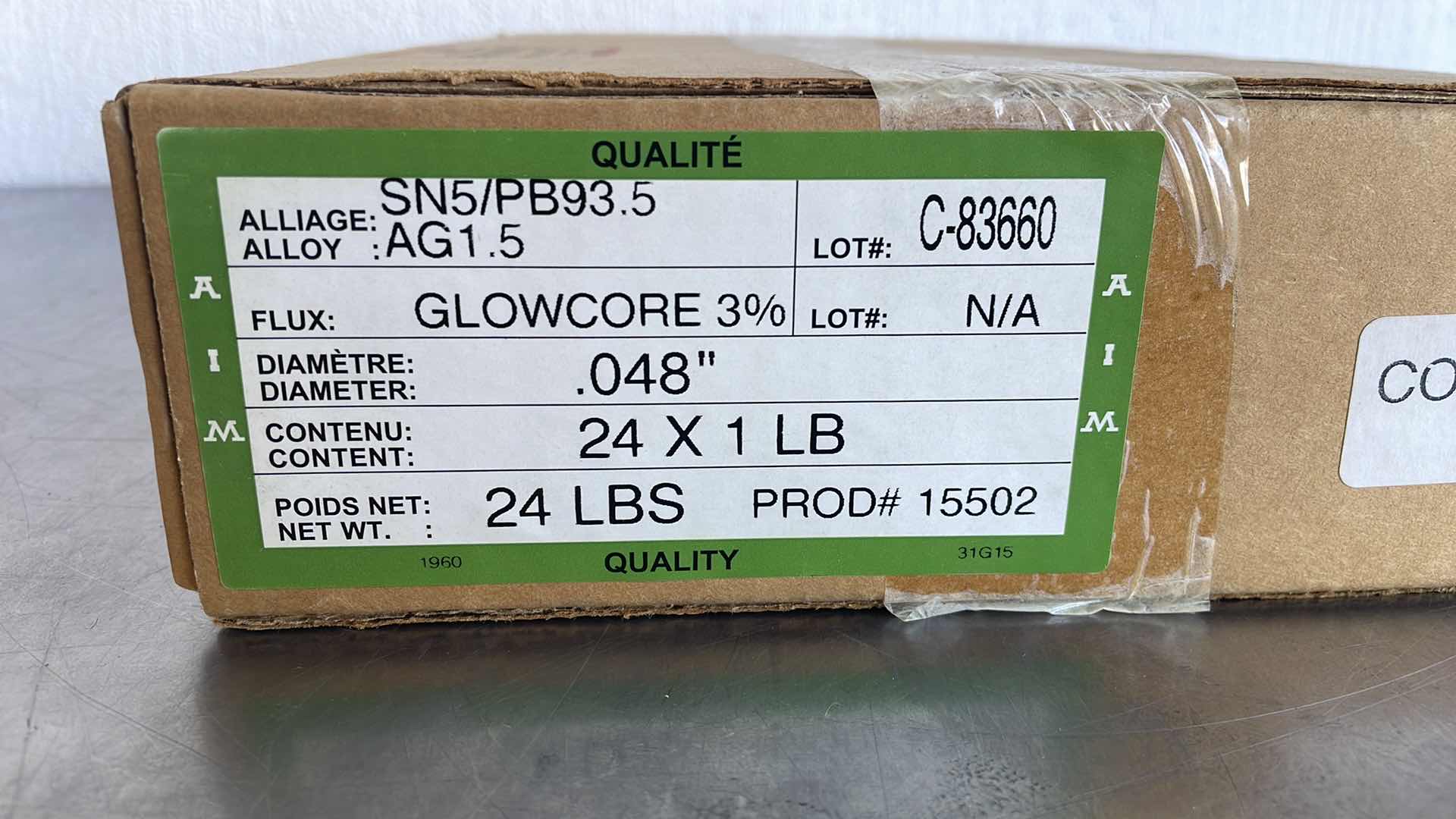 Photo 1 of WIRE SOLDER GLOWCORE 3% .048” 24-1LBS