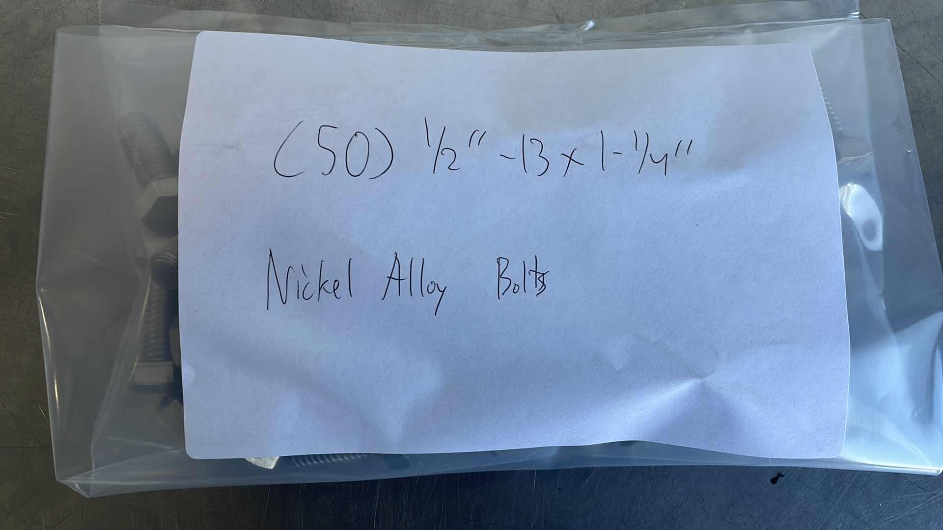 Photo 1 of 1/2-13 x 1-1/4" NICKEL ALLOY BOLTS (50)