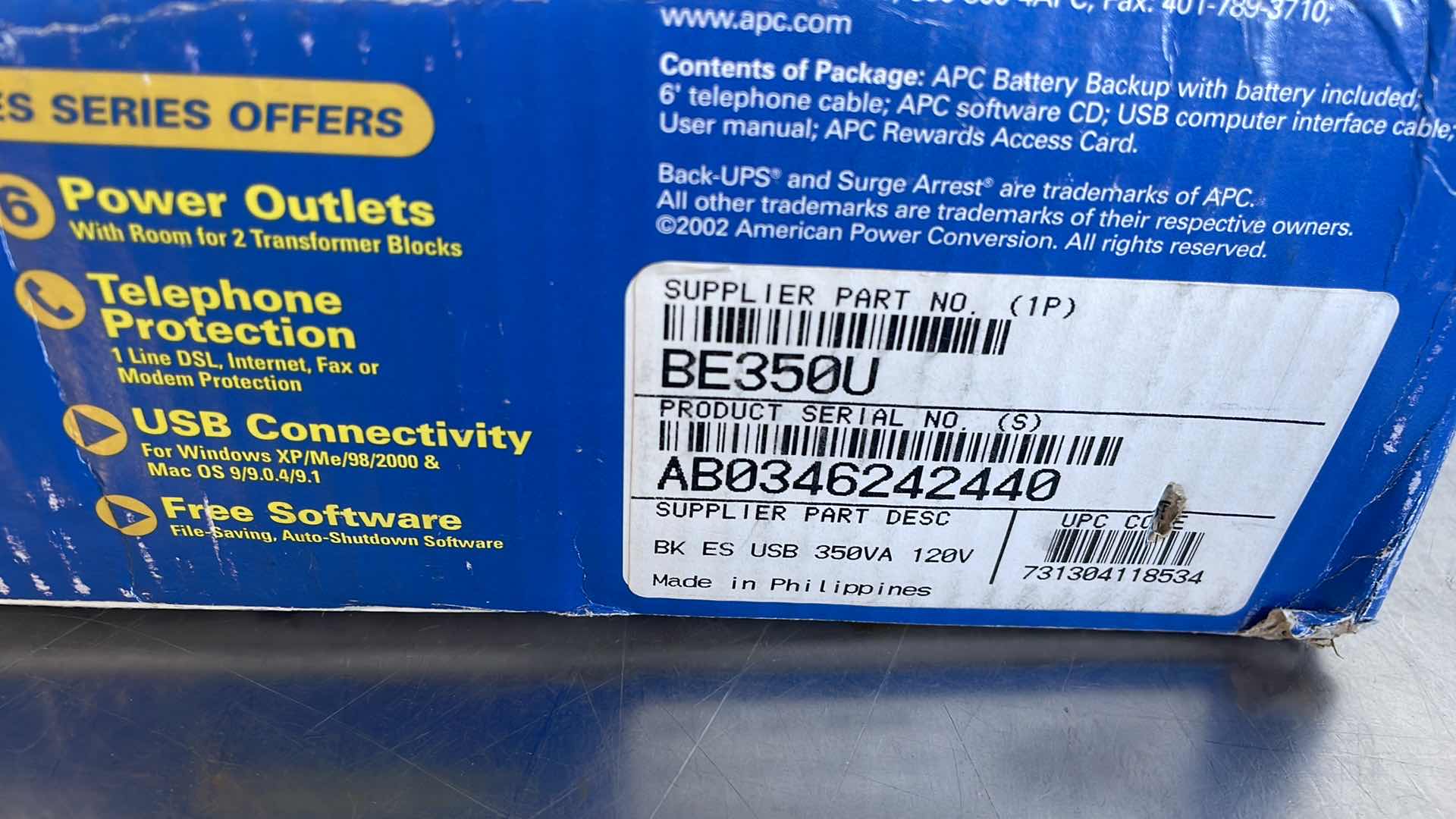 Photo 1 of APC BATTERY BACKUP 350VA 200WATTS