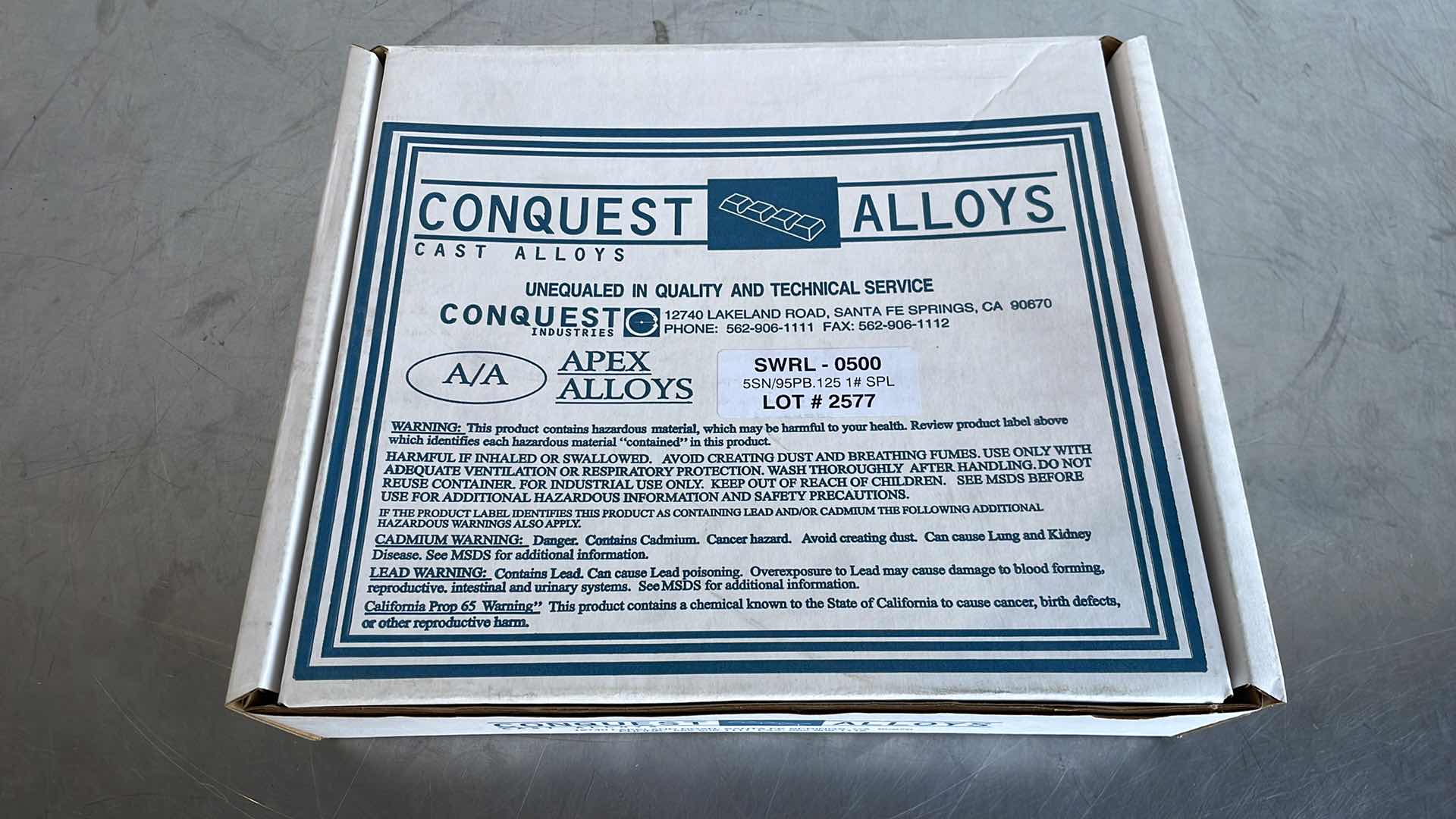Photo 1 of CONQUEST ALLOYS WIRE SOLDER 5SN/95PB.125 1LB SPOOL (20)
