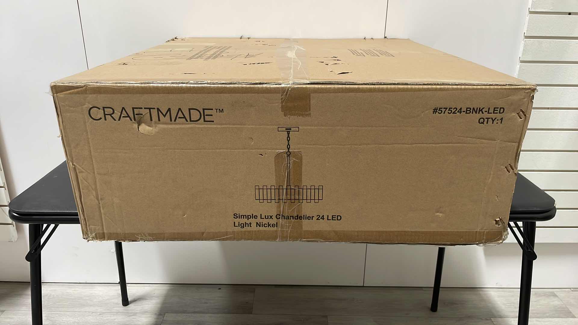 Photo 1 of CRAFTMADE SIMPLE LUX CHANDELIER 24 LED LIGHT NICKEL MODEL 57524-BNK-LED