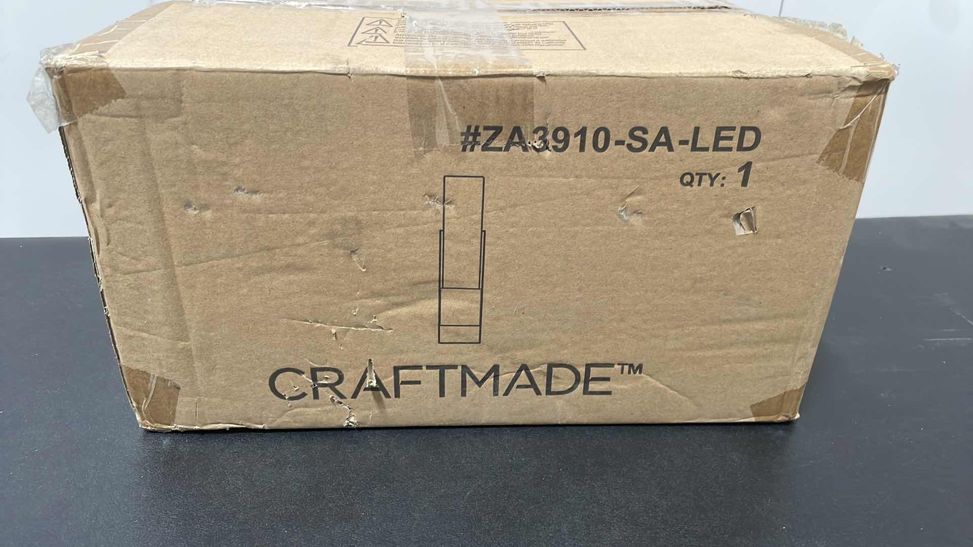 Photo 1 of CRAFTMADE SABRE 1 LIGHT CLEAR SEEDED GLASS CYLINDER WALL SCONCE SATIN ALUMINUM MODEL ZA3910-SA-LED