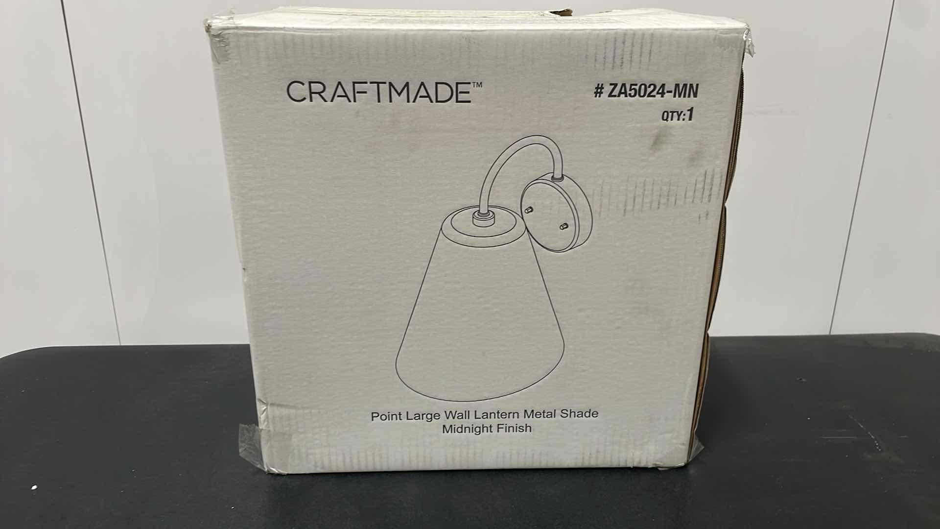 Photo 1 of CRAFTMADE POINT LARGE WALL LANTERN METAL SHADE MIDNIGHT FINISH MODEL ZA5024-MN