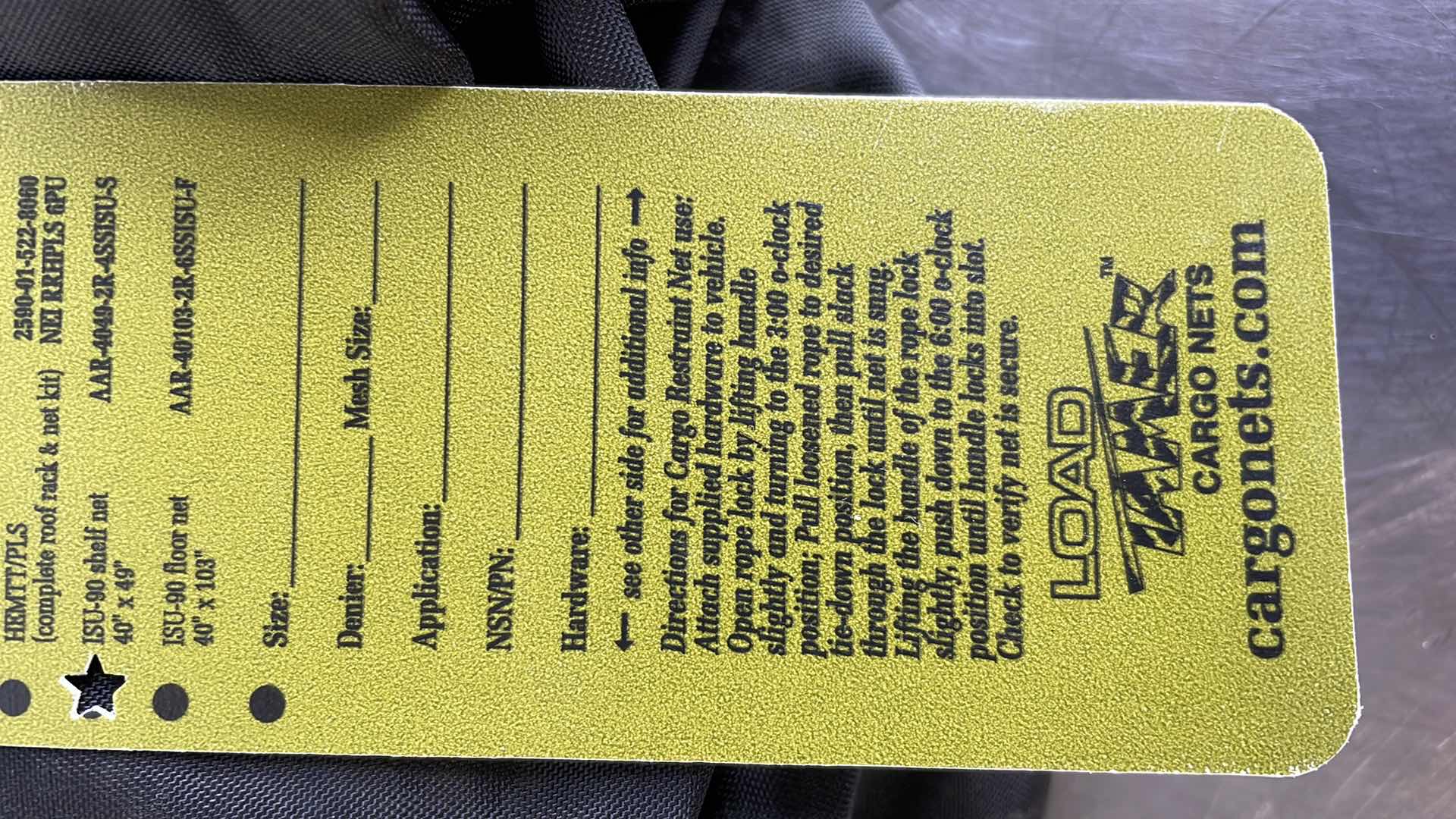 Photo 1 of LOAD TAMER SHELF NET 40”X 49”