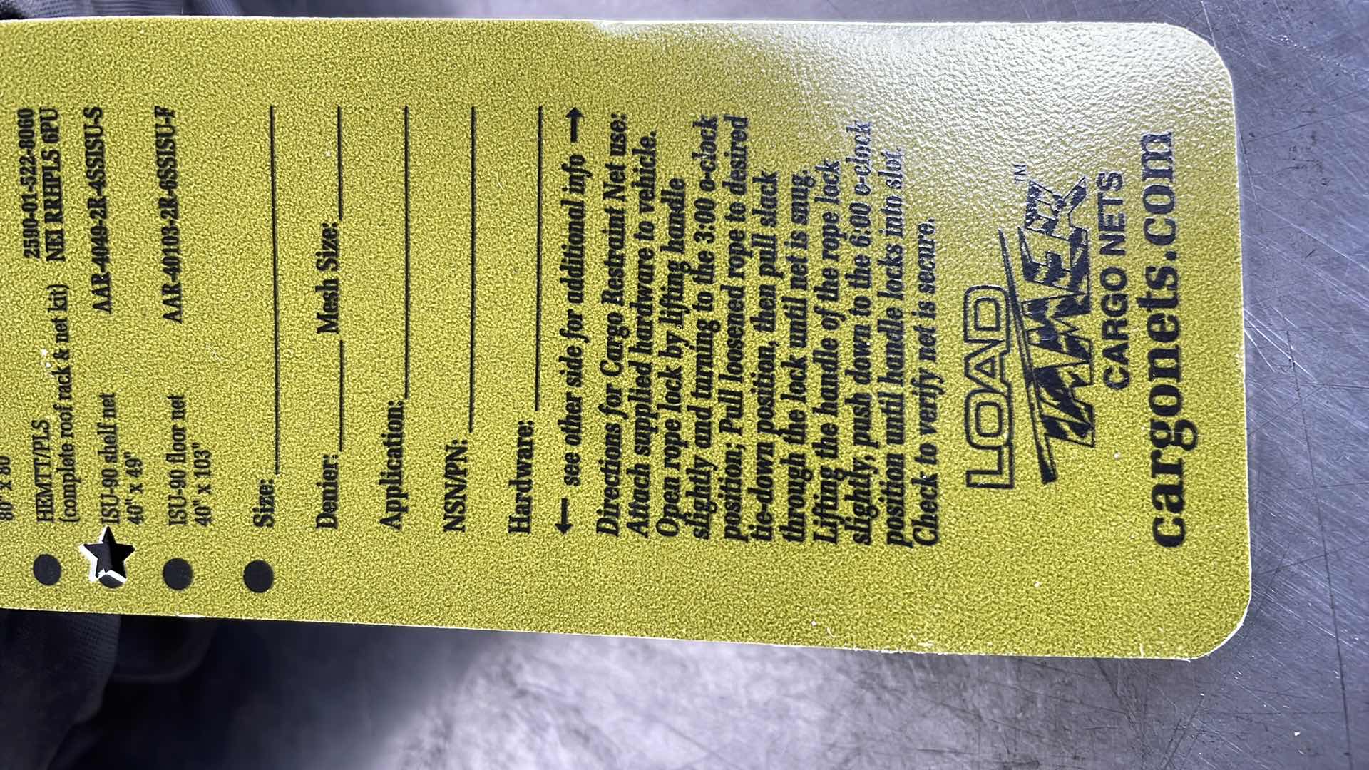 Photo 1 of LOAD TAMER SHELF NET 40”X 49”