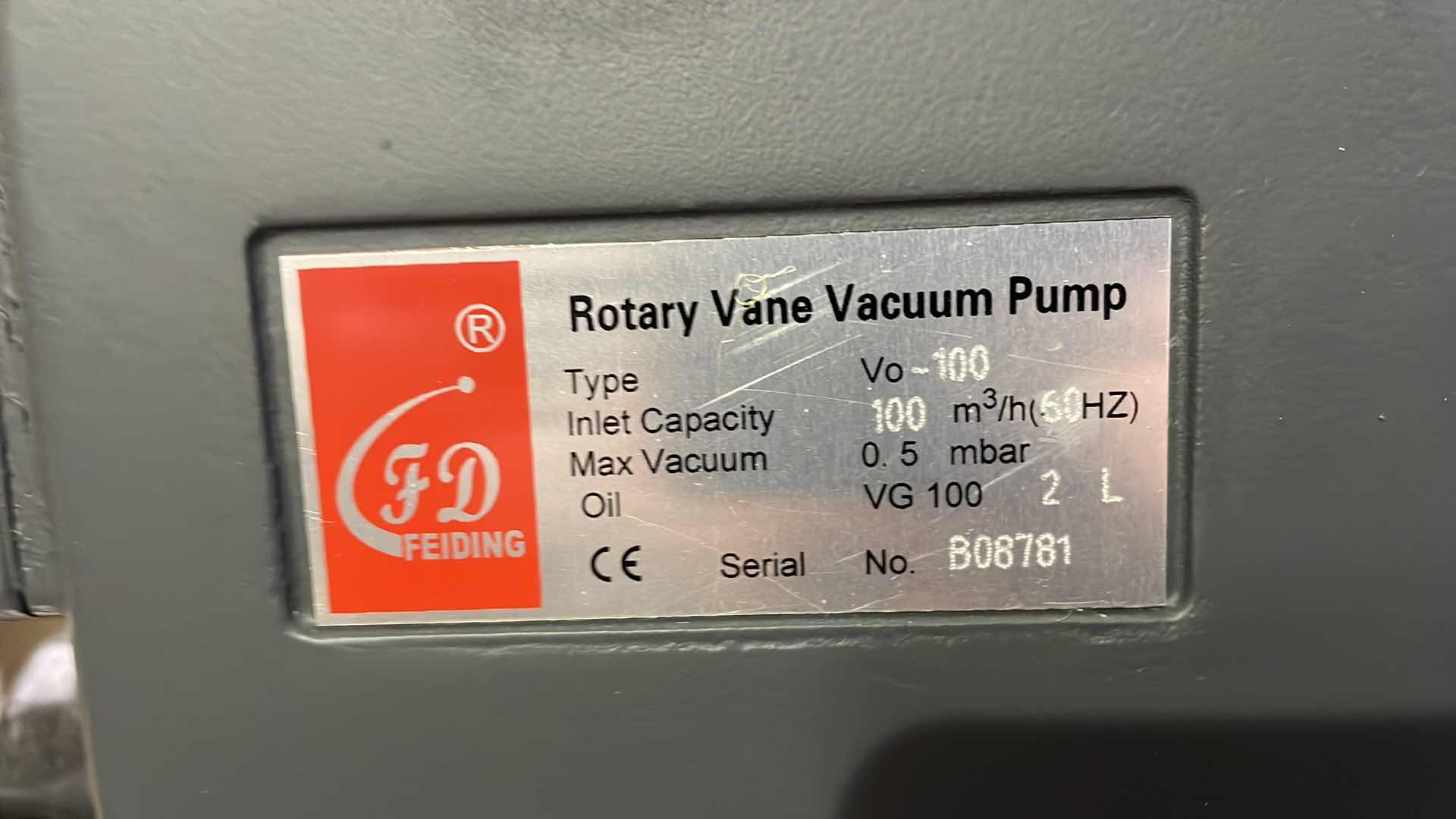 Photo 1 of FD FEIDING R5 VACUUM PUMP ROTARY VANE VACUUM PUMP