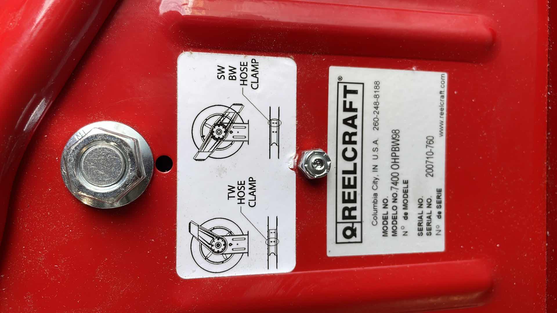 Photo 1 of REELCRAFT 7400 OHP 1/4 IN. X 50 FT. PREMIUM DUTY HOSE REEL 