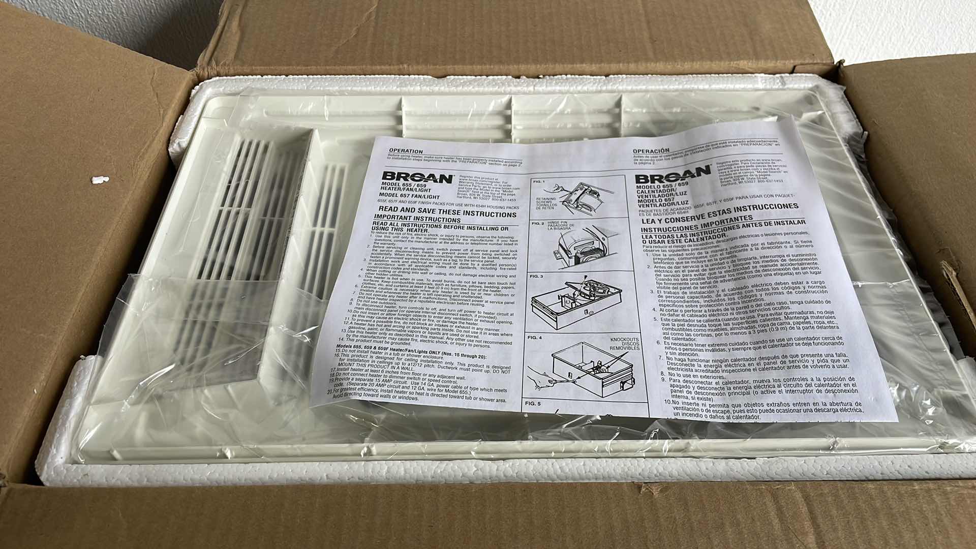 Photo 1 of BROAN VENTILATION FAN WITH LIGHT AND HEATER MODEL 655