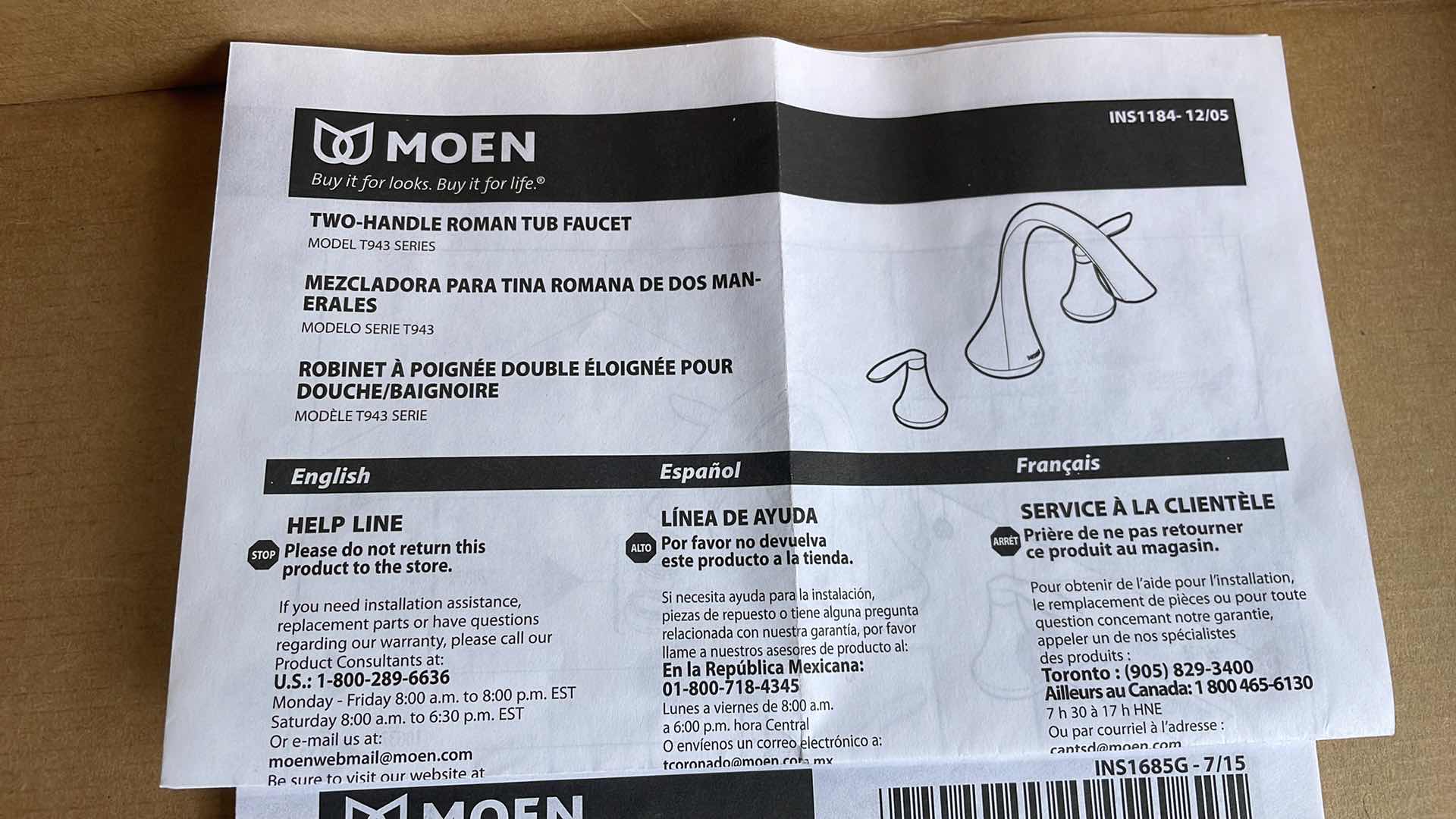 Photo 1 of MOEN TWO HANDLE ROMAN TUB FAUCET CHROME