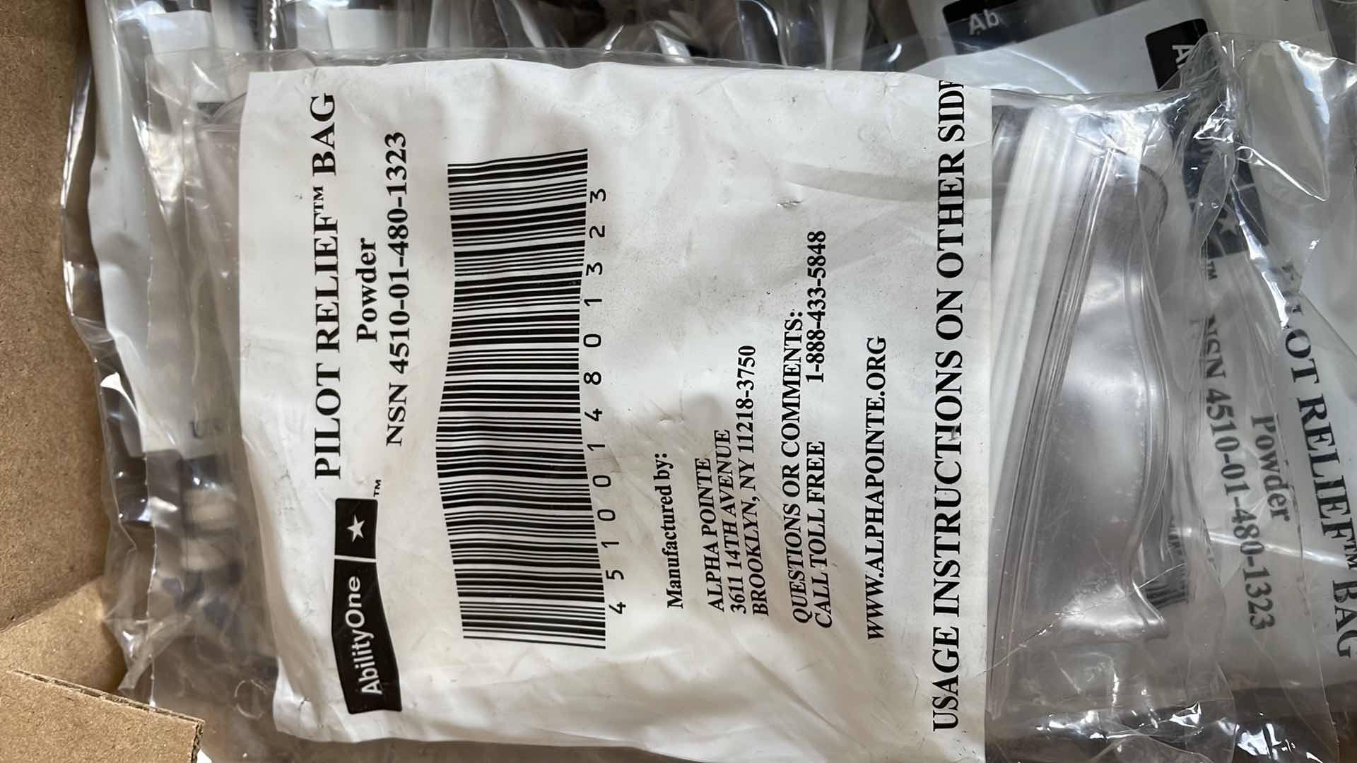 Photo 1 of PIDDLE PAK RELIEF, BRIEF RELIEF, PILOT RELIEF BAG 100