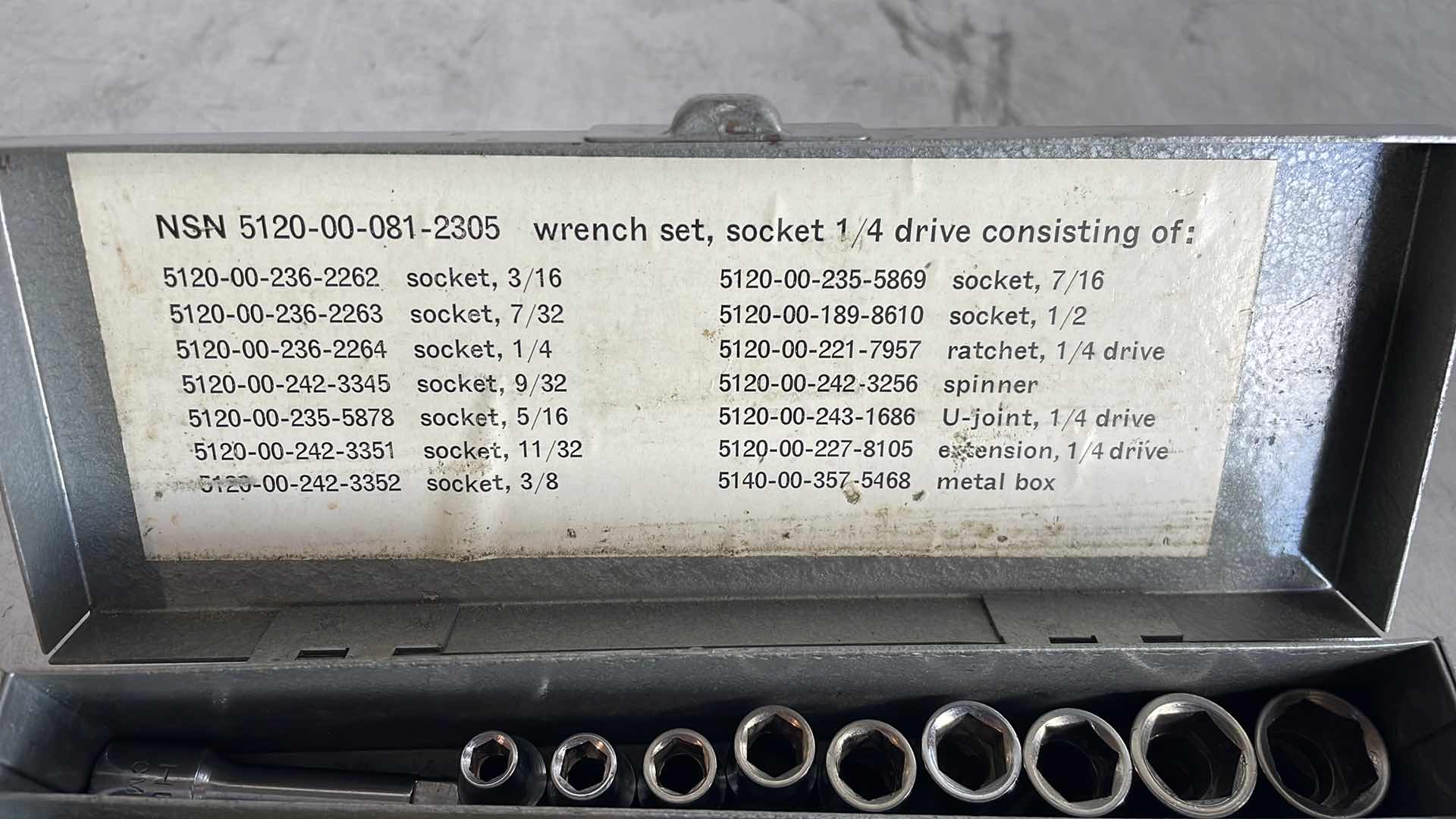 Photo 1 of 1/4”WRENCH SET WITH DRIVER AND SOCKETS