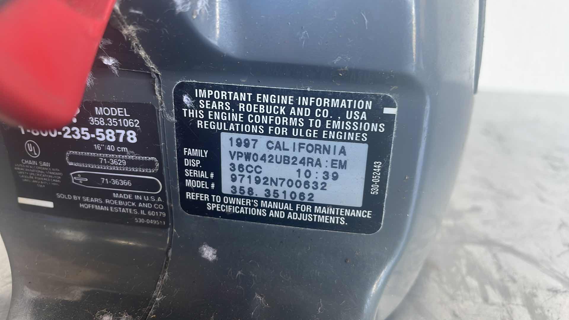 Photo 3 of CRAFTSMAN CHAINSAW MOTOR HEAD