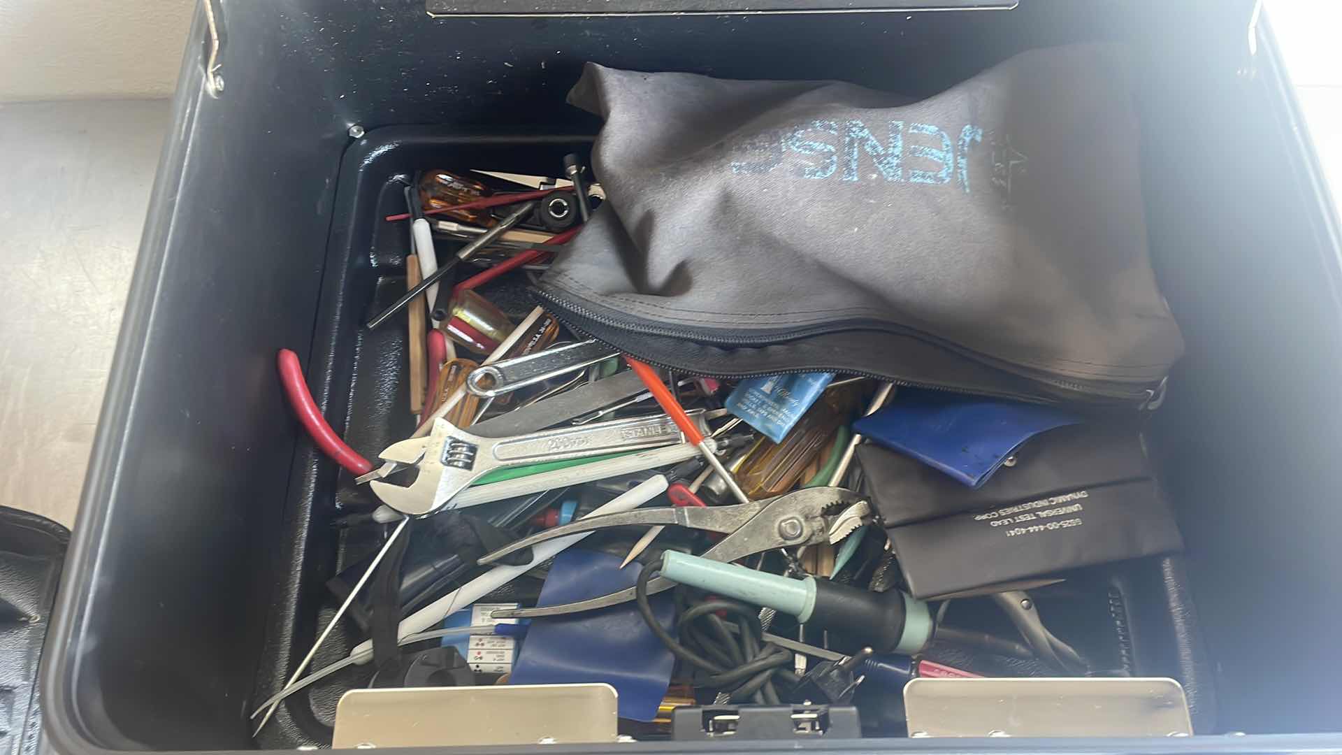 Photo 4 of JENSEN TOOL BOX 18” X 15” X14” WITH MISC TOOLS